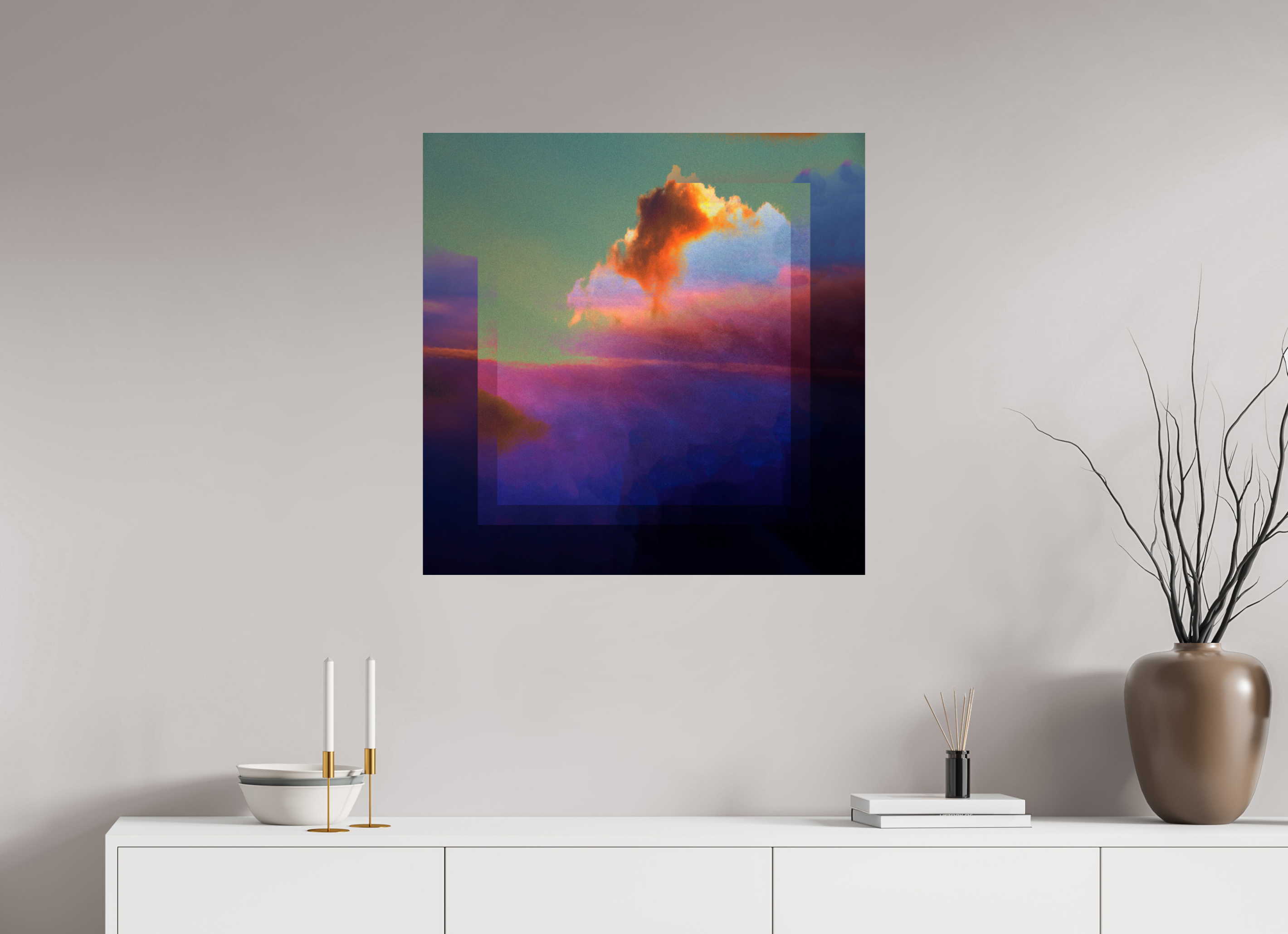 30 x 30″, Fine Art Print Lofi Clouds