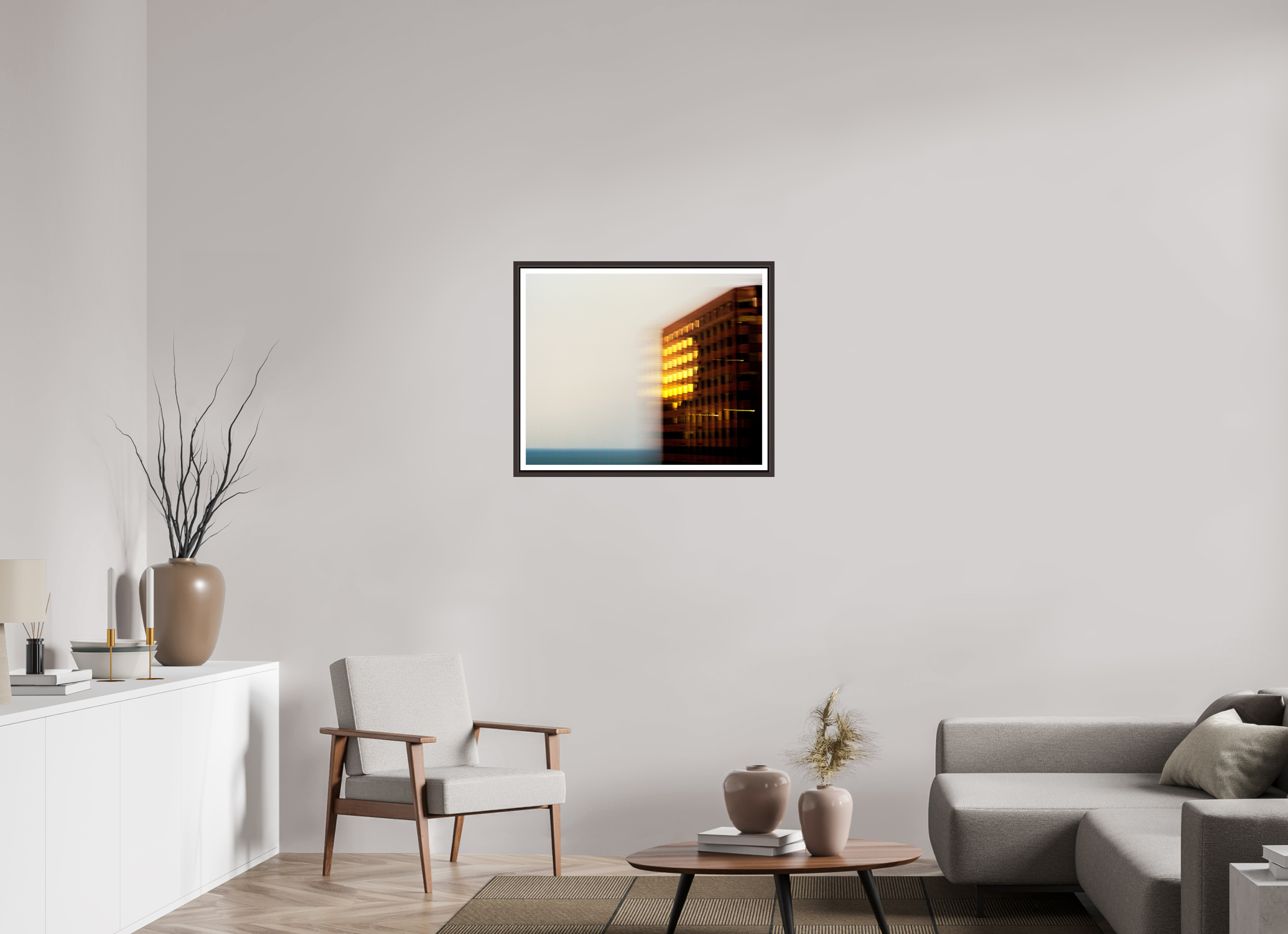 29.8 x 24″, Floater Frame (Alder Brown) Time Flies