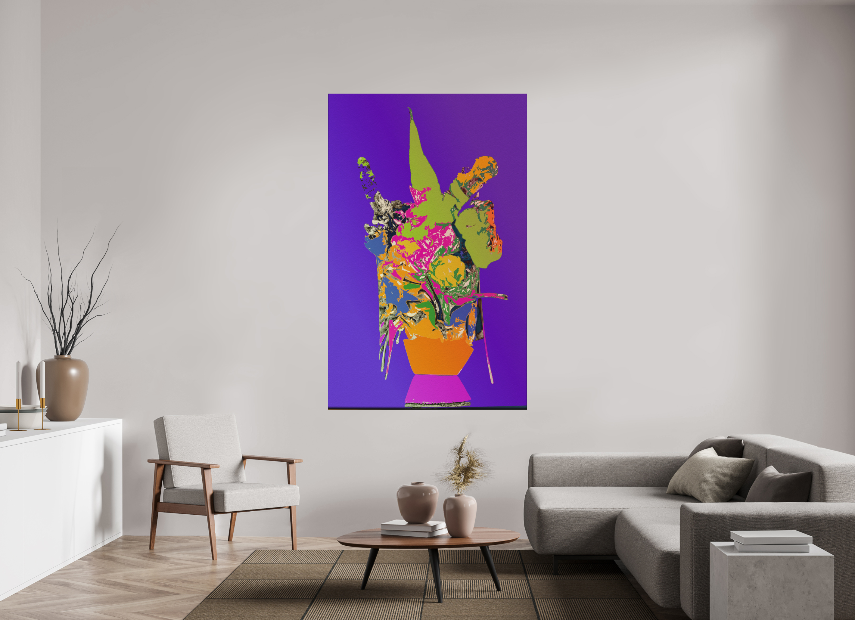 47 x 74.6″, Aluminum Dibond Pop Vase 1
