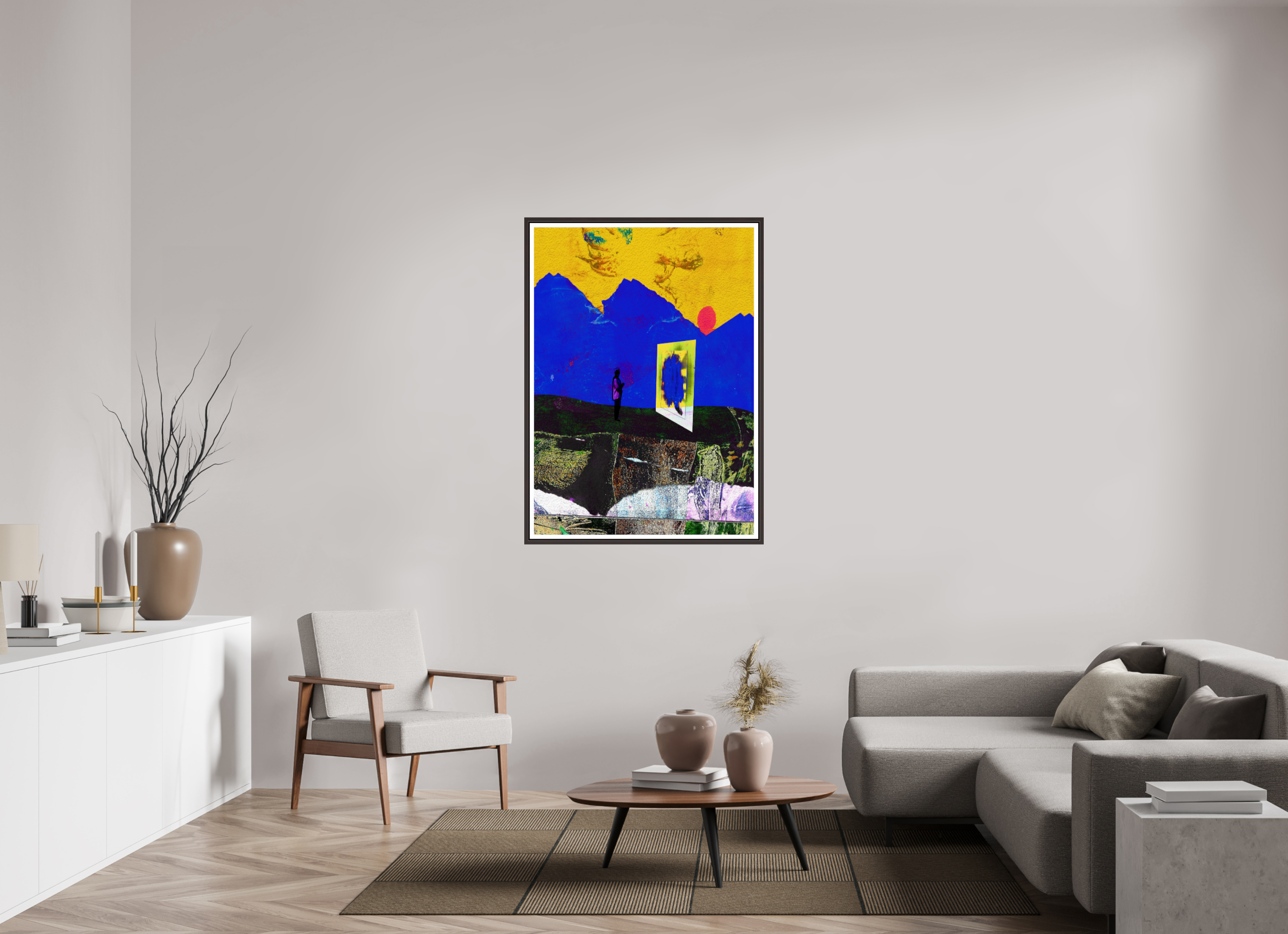 35 x 49″, Floater Frame (Alder Brown) Portals