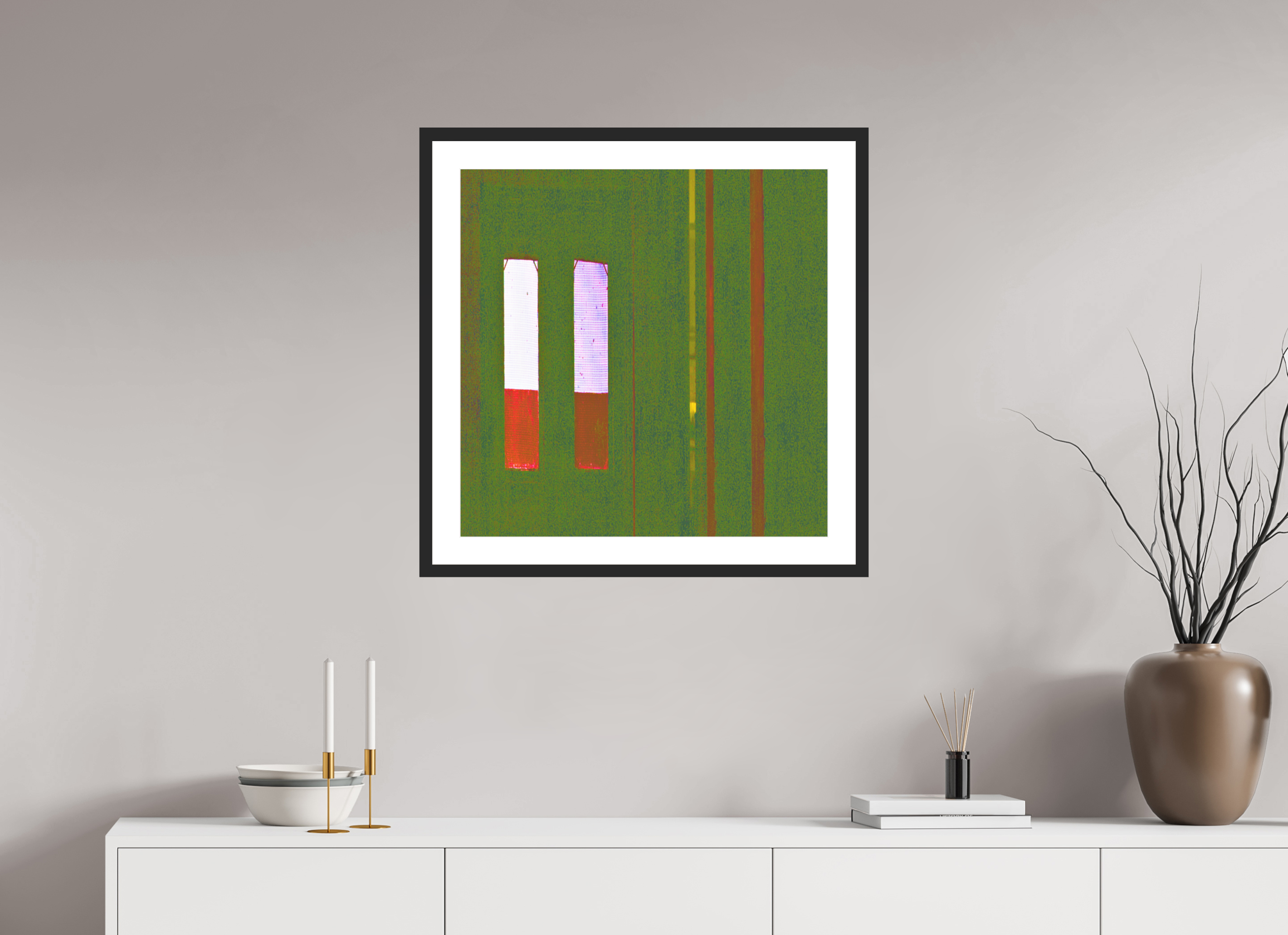 25 x 25″, Framed #1 cigs