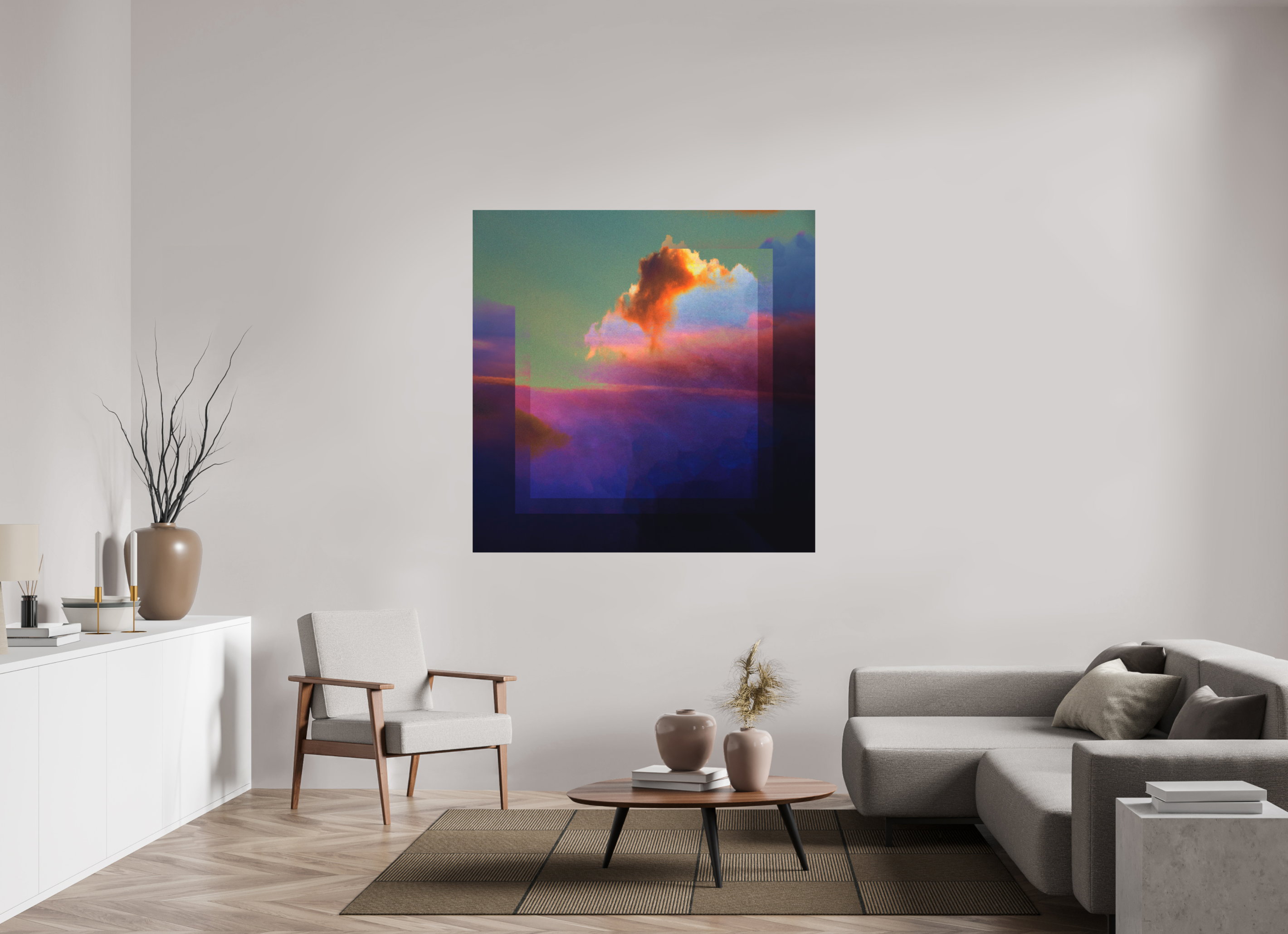 55 x 55″, Direct Print on Forex Lofi Clouds