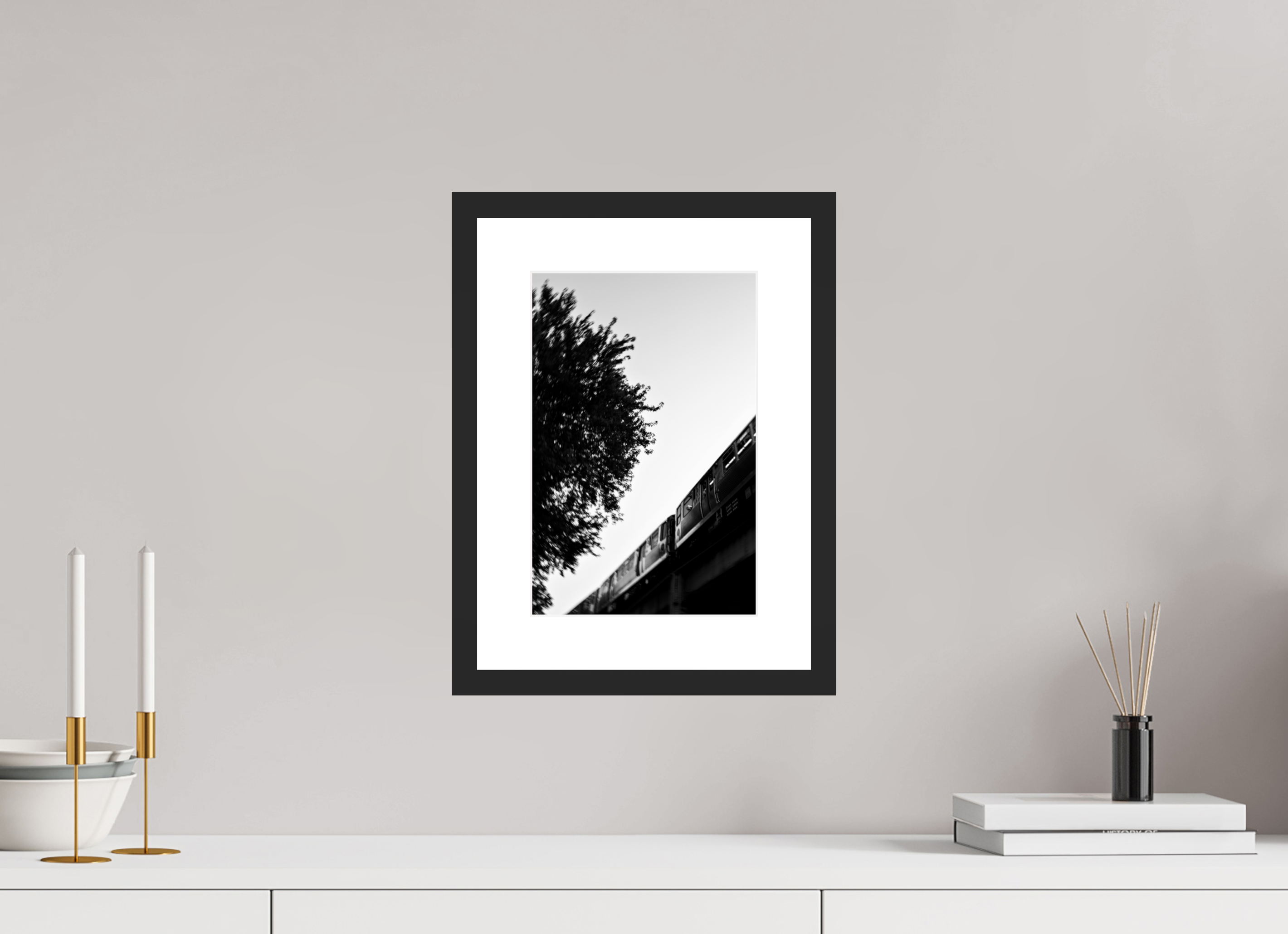 8 x 12″, Framed #1 train warp