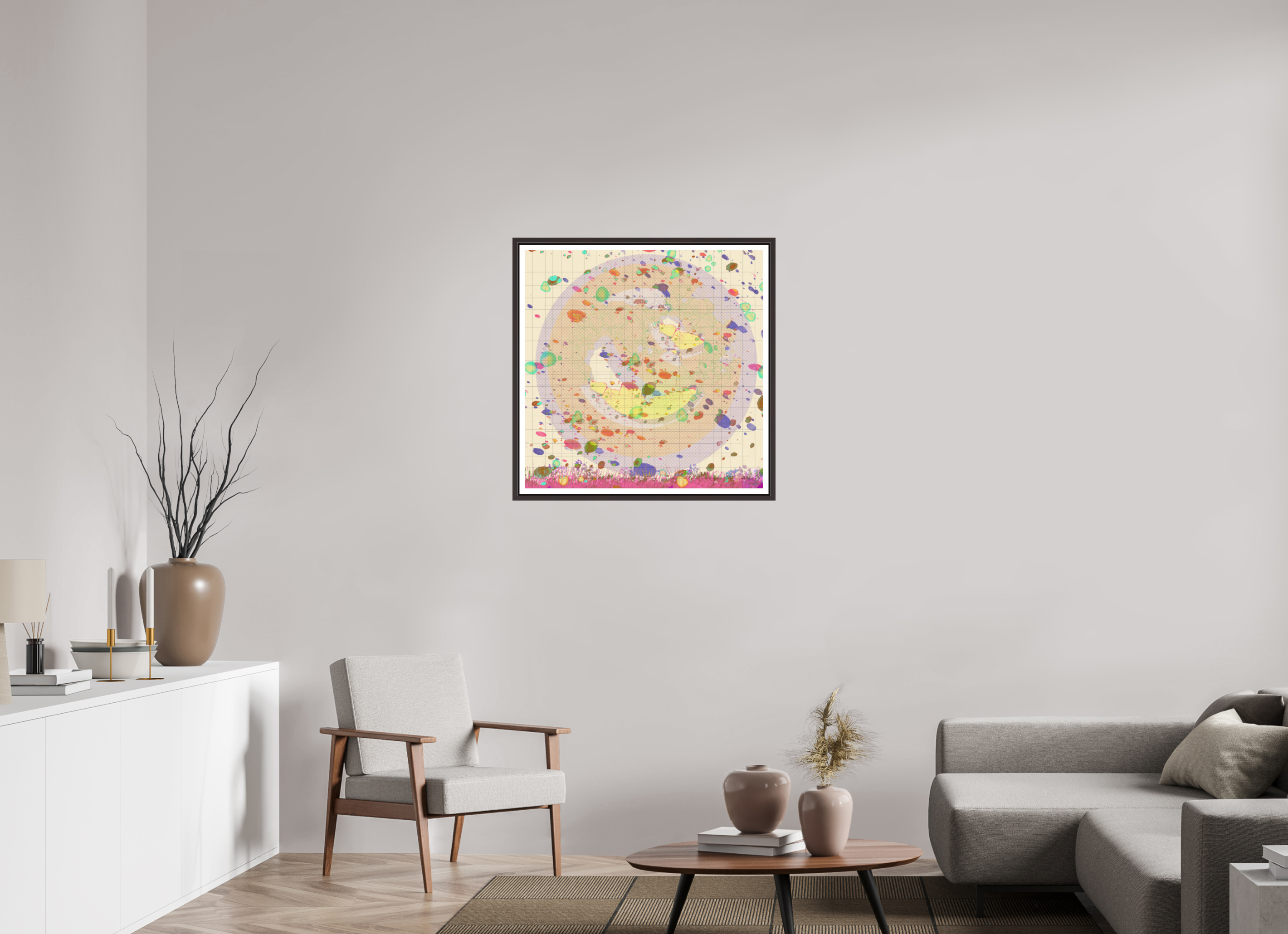 30 x 30″, Floater Frame (Alder Brown) Grids