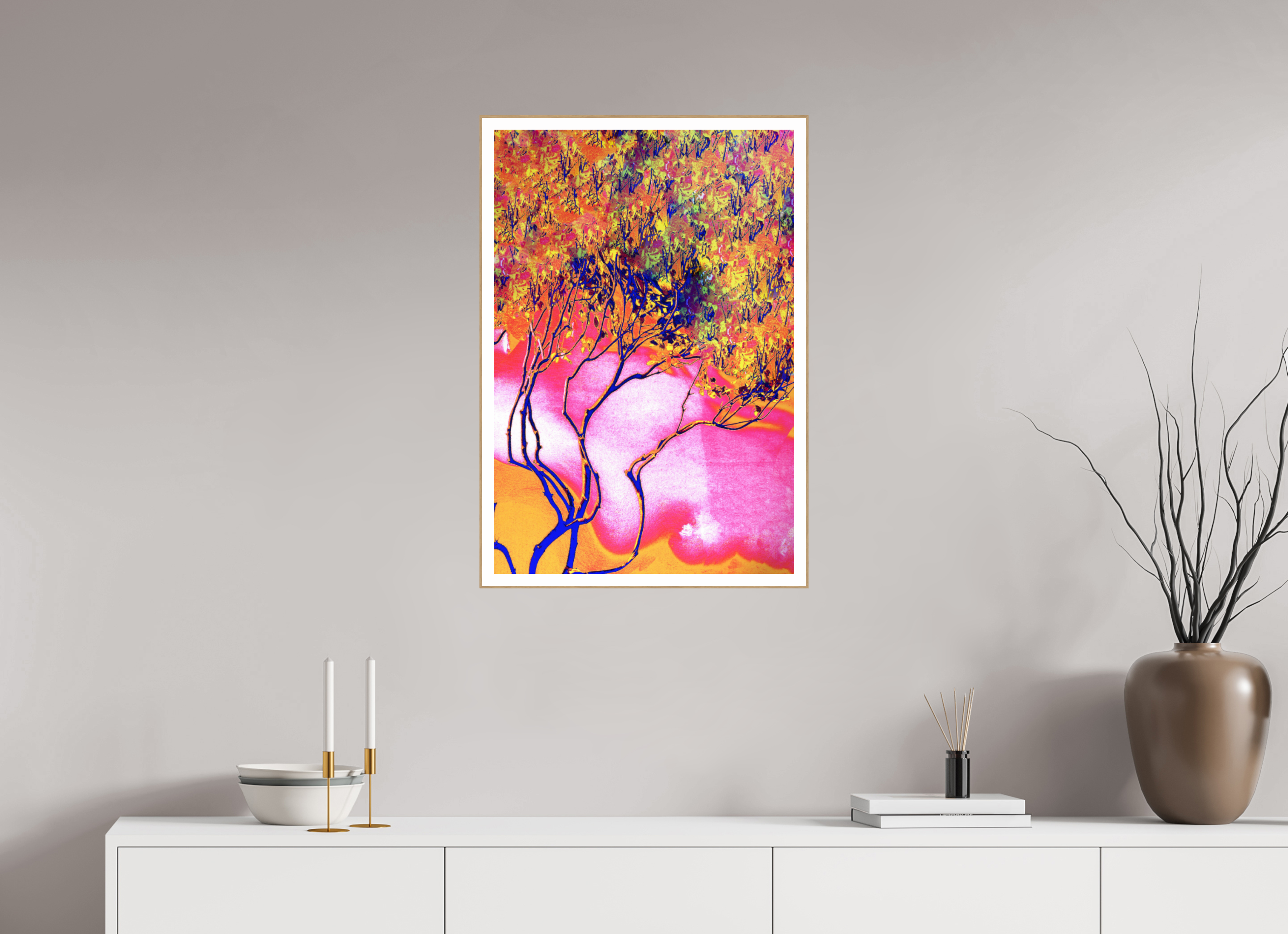 20 x 29.6″, Solid Wood ArtBox (Oak) Burning Bush