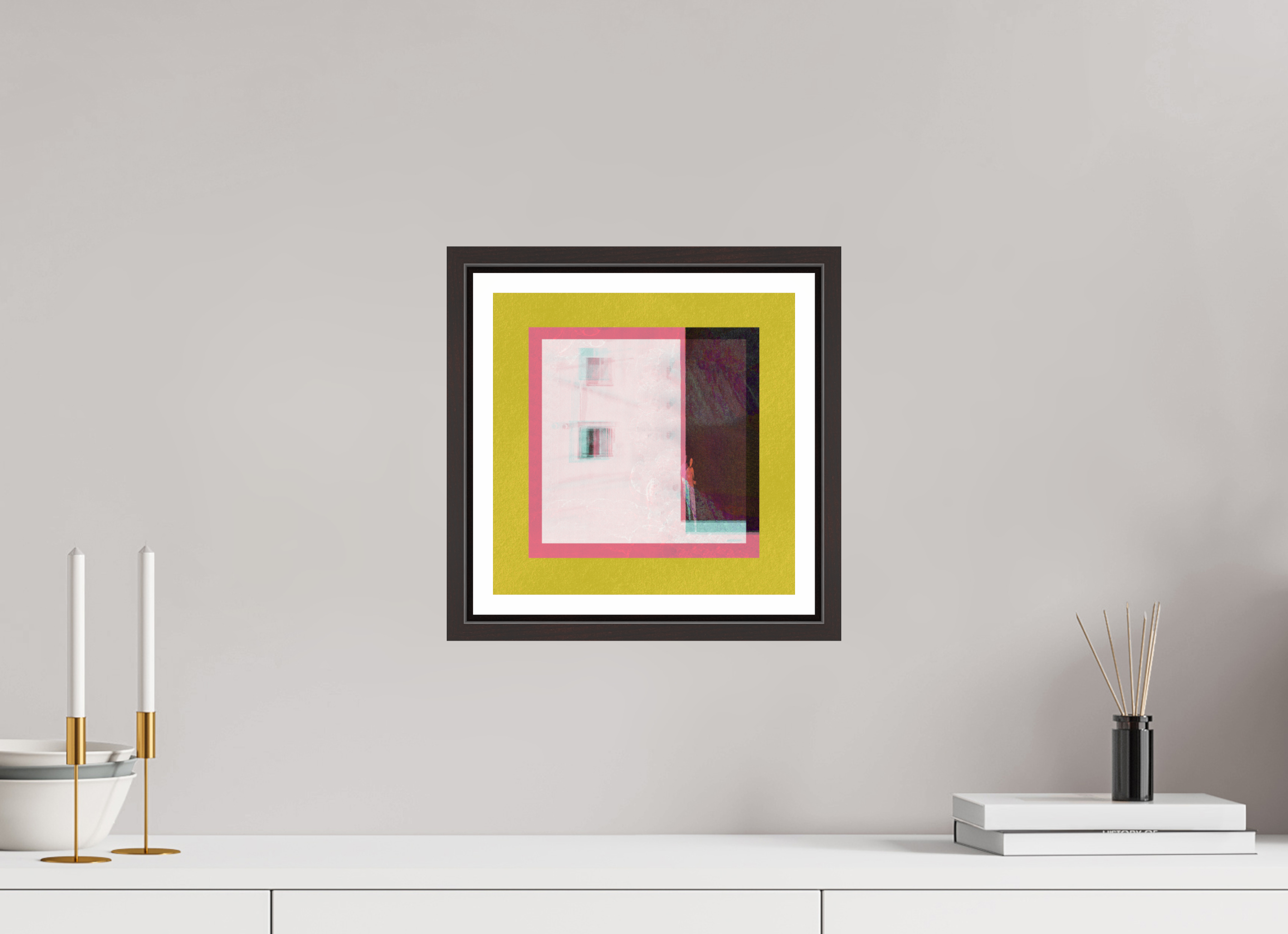10 x 10″, Floater Frame (Alder Brown) Corner Store
