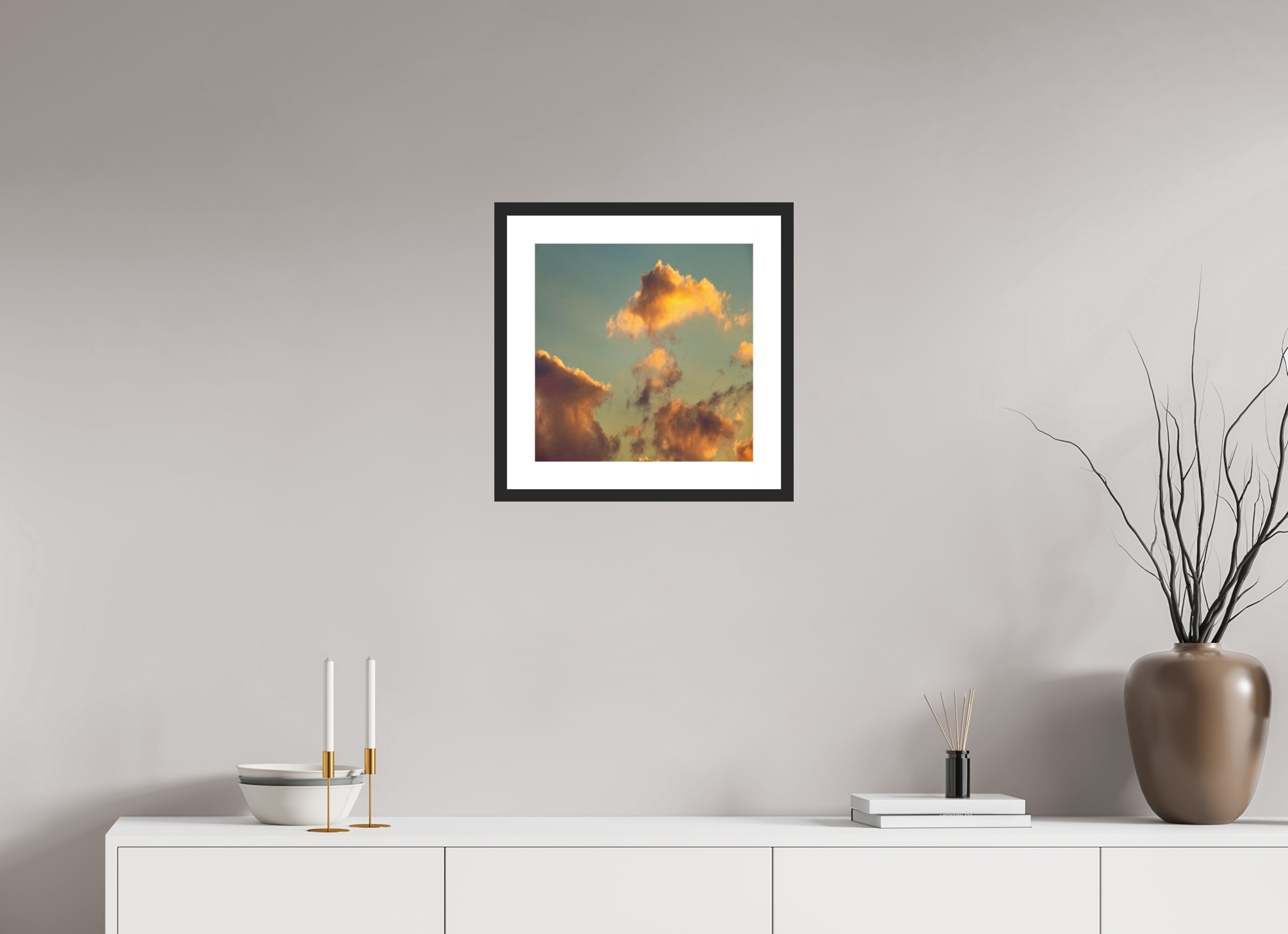 15 x 15″, Fuji Crystal Archive Print Framed (Black) "Golden Hour"