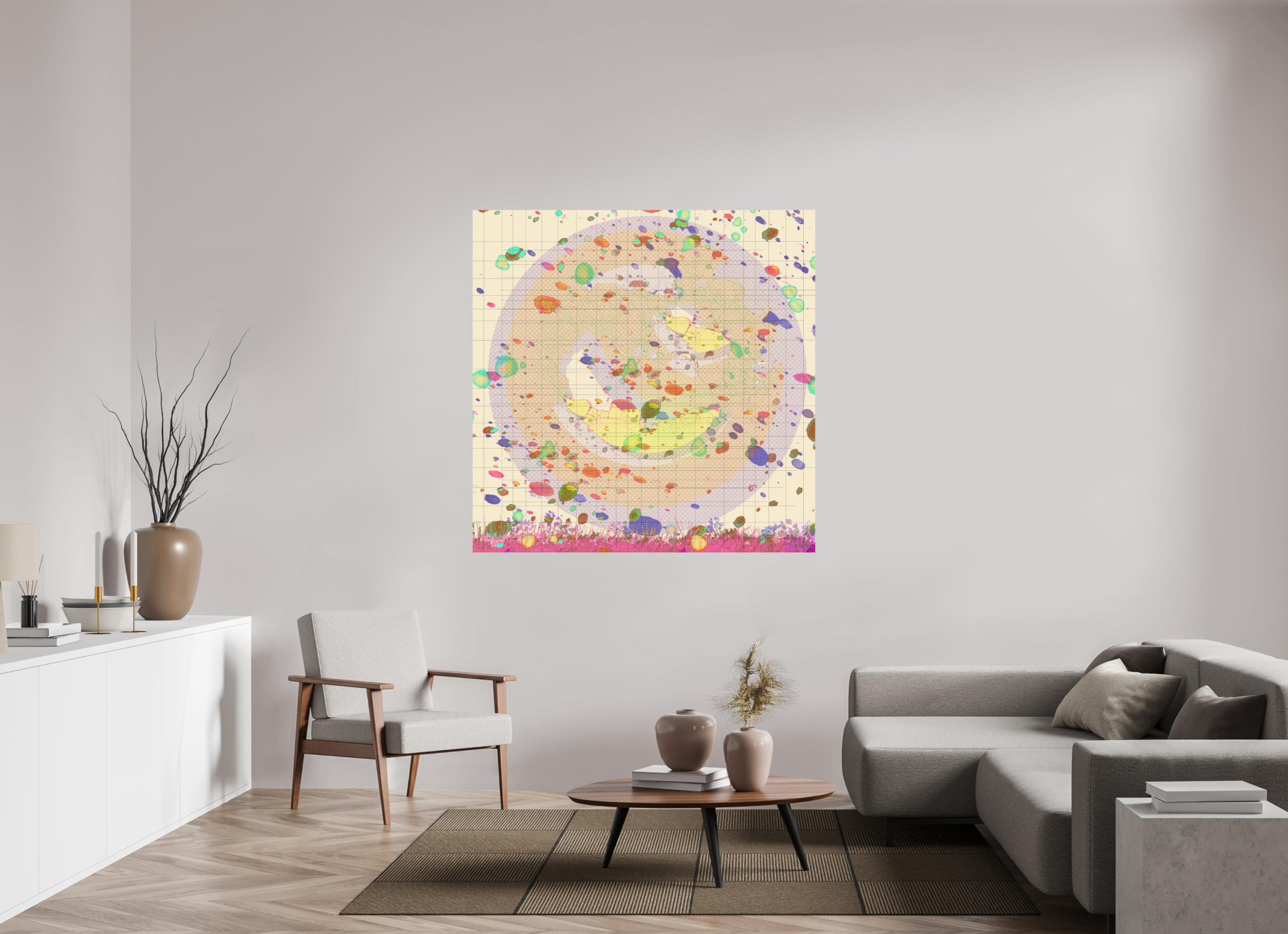 55 x 55″, Direct Print on Forex Grids