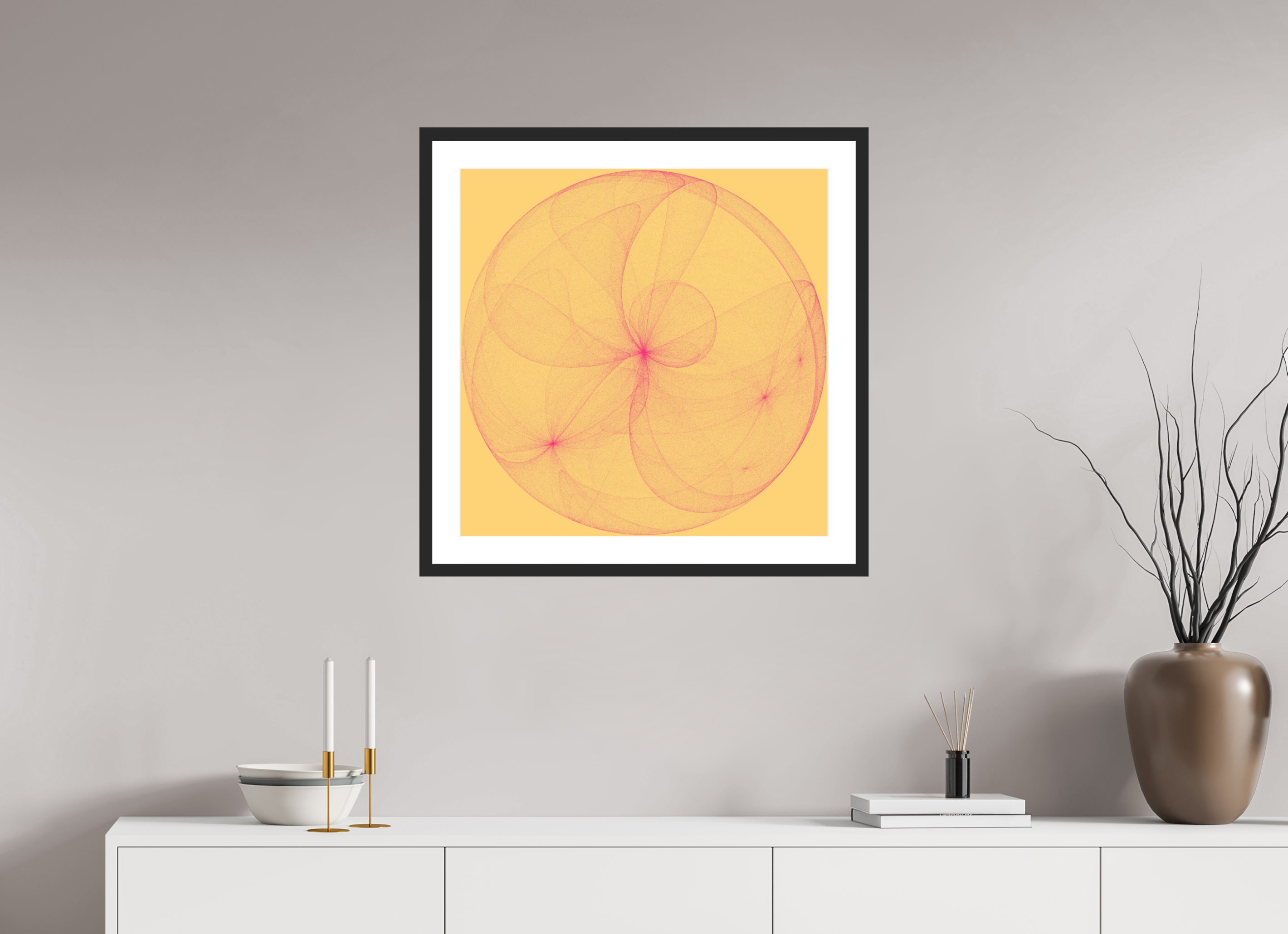25 x 25″, Framed #1 cobweb