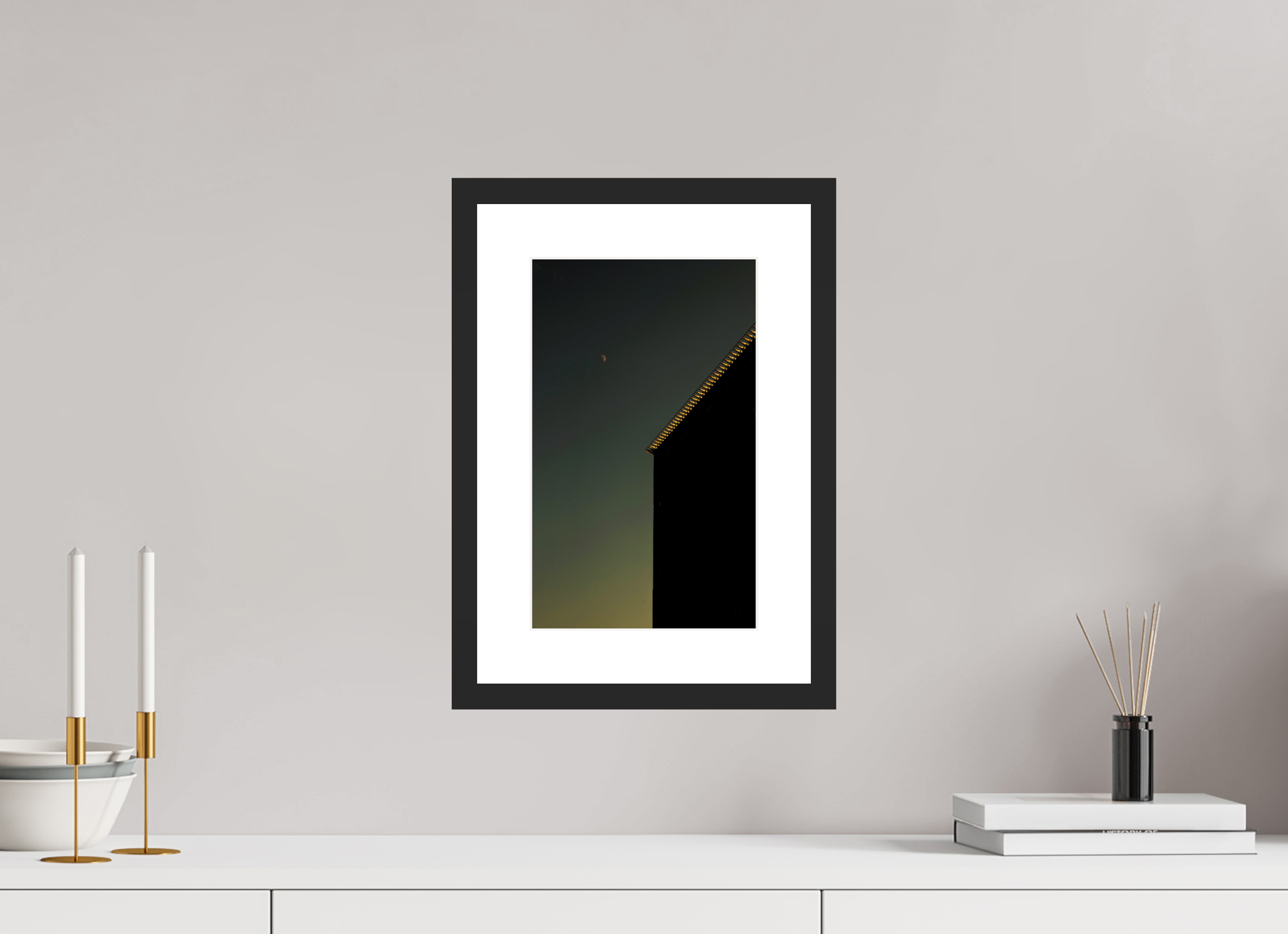 8 x 13″, Framed #1 Moon