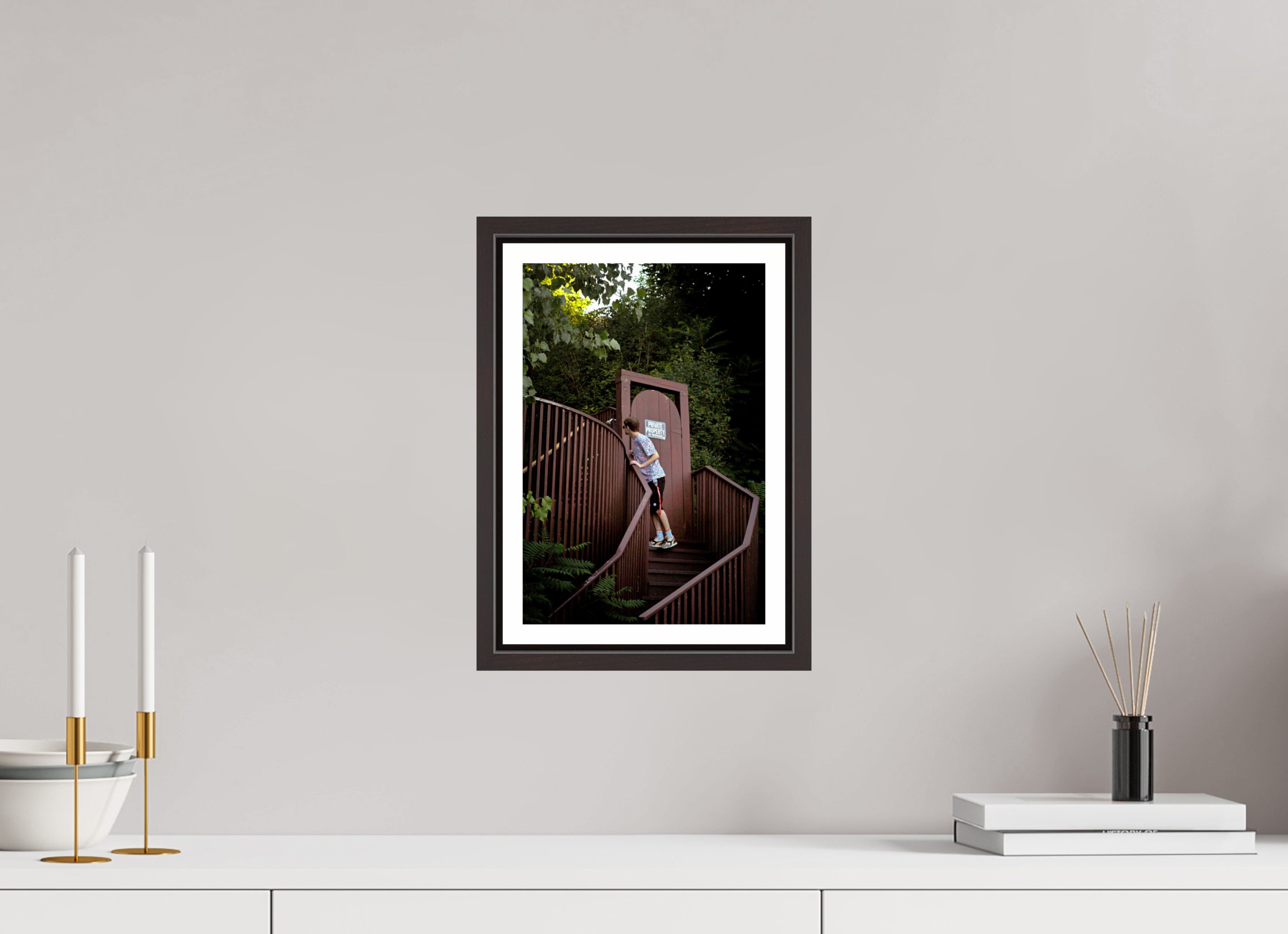 8 x 12″, Floater Frame (Alder Brown) Private Property