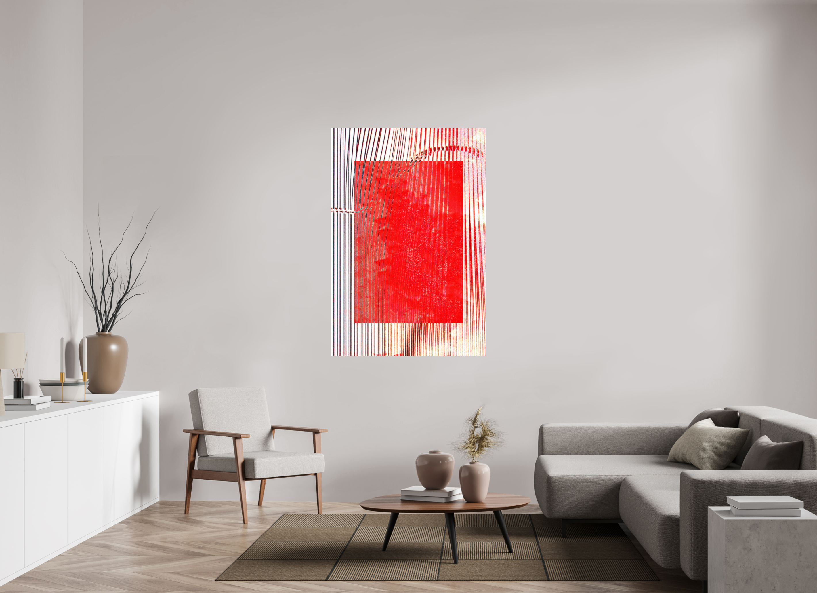 39 x 57.7″, Photo Print Under Acrylic Glass Red Waves