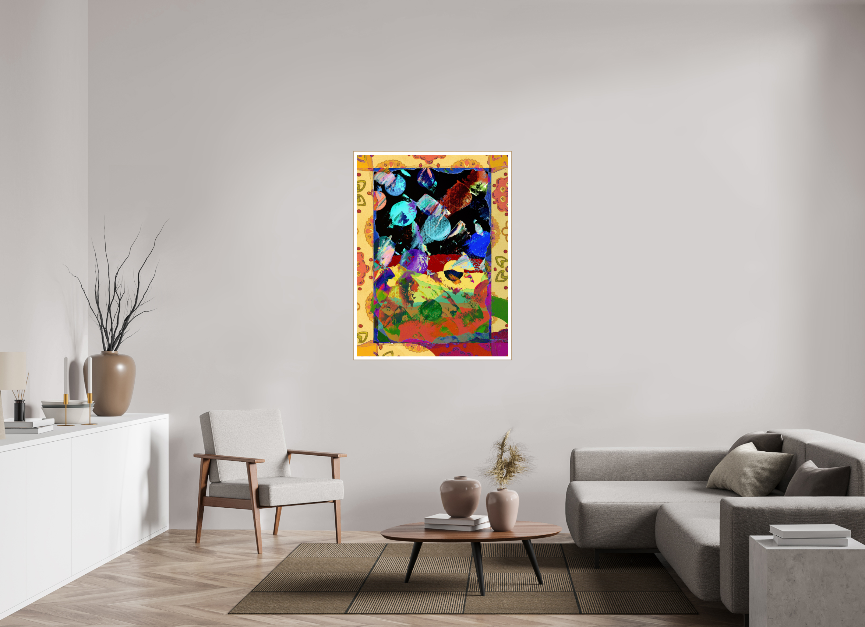 36 x 48″, Solid Wood ArtBox (Oak) space paper