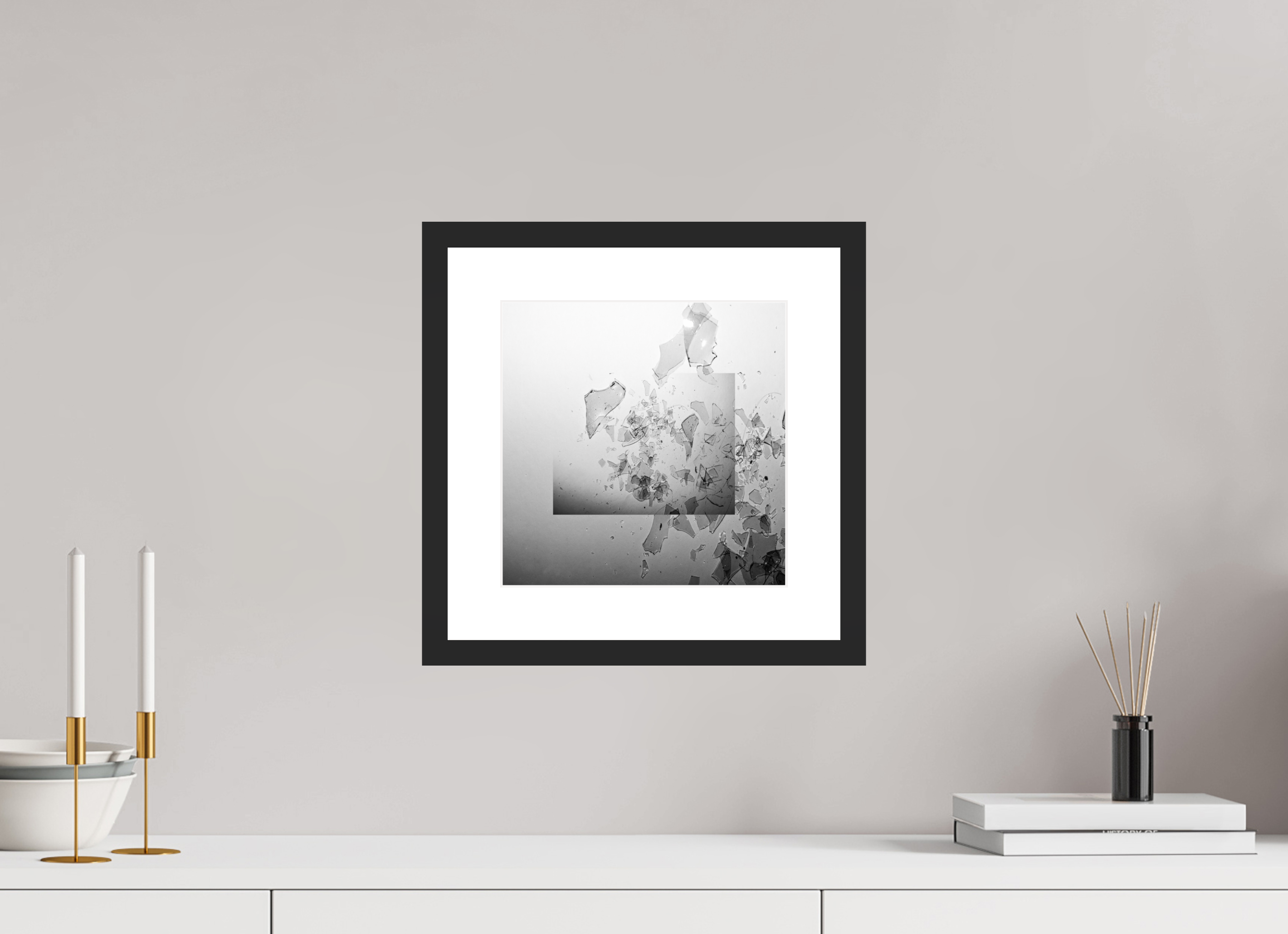 10 x 10″, Framed #1 glass