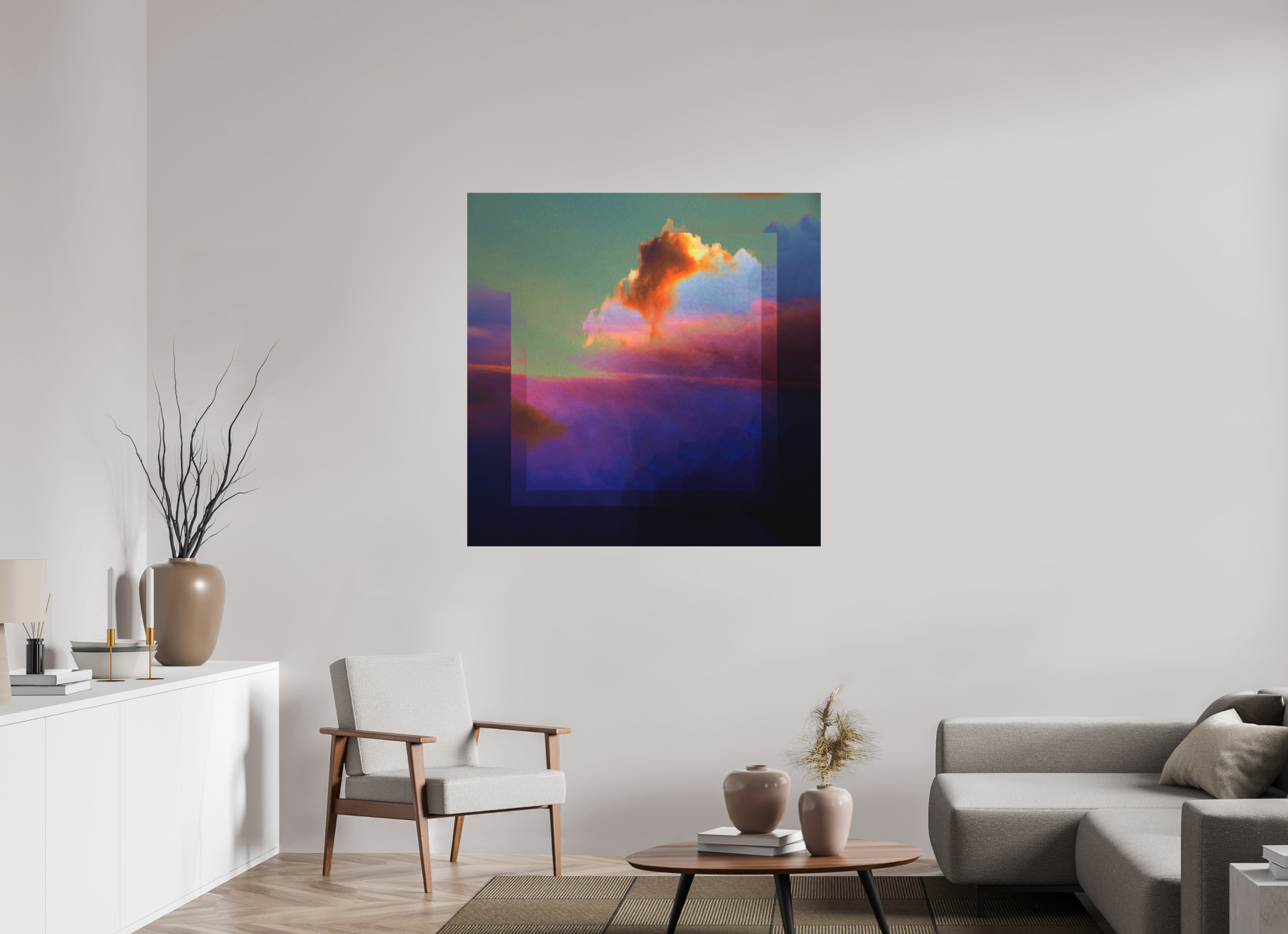 45 x 45″, Direct Print on Forex Lofi Clouds