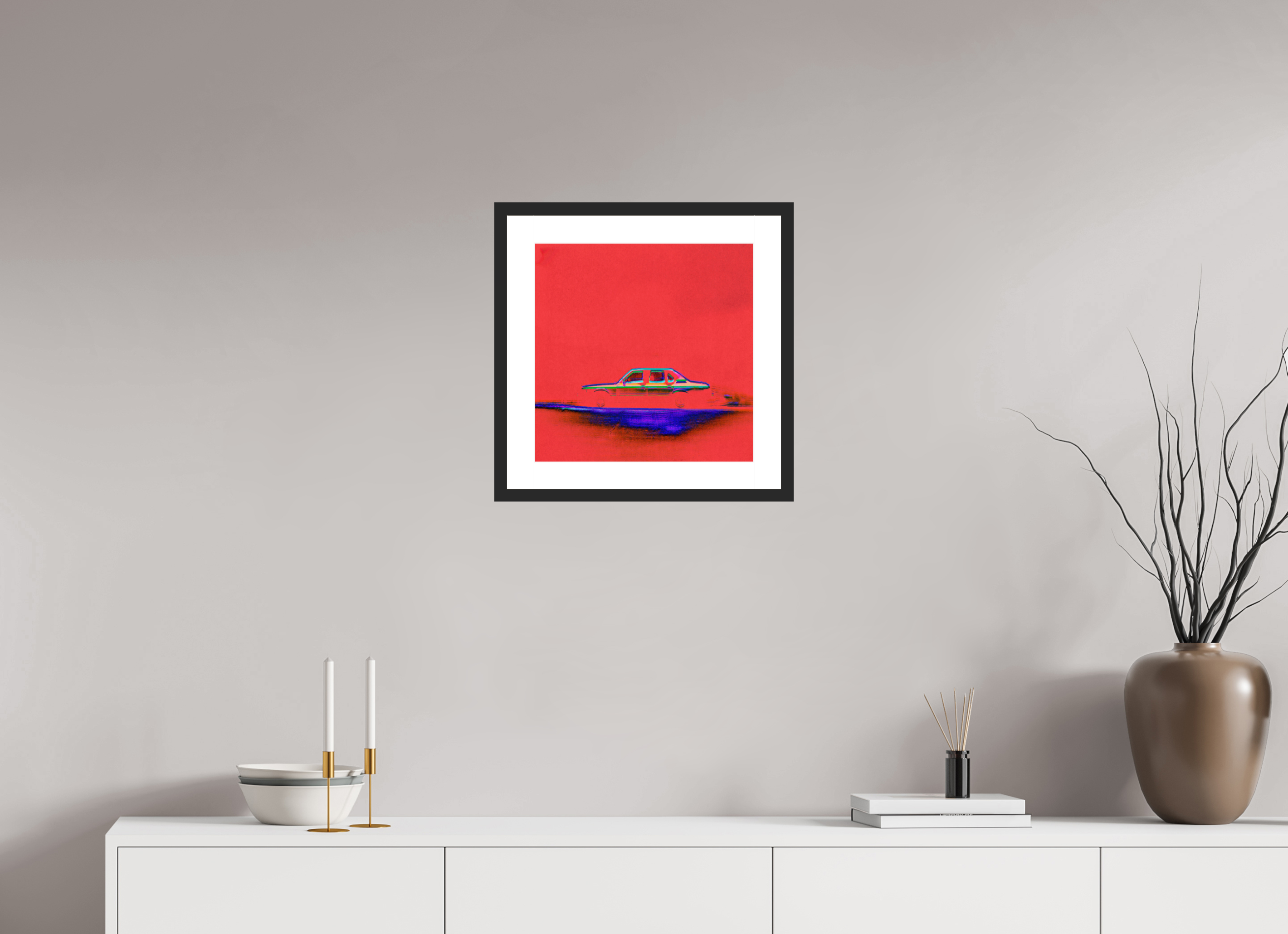 15 x 15″, Fuji Crystal Archive Print Framed (Black) Street Parking