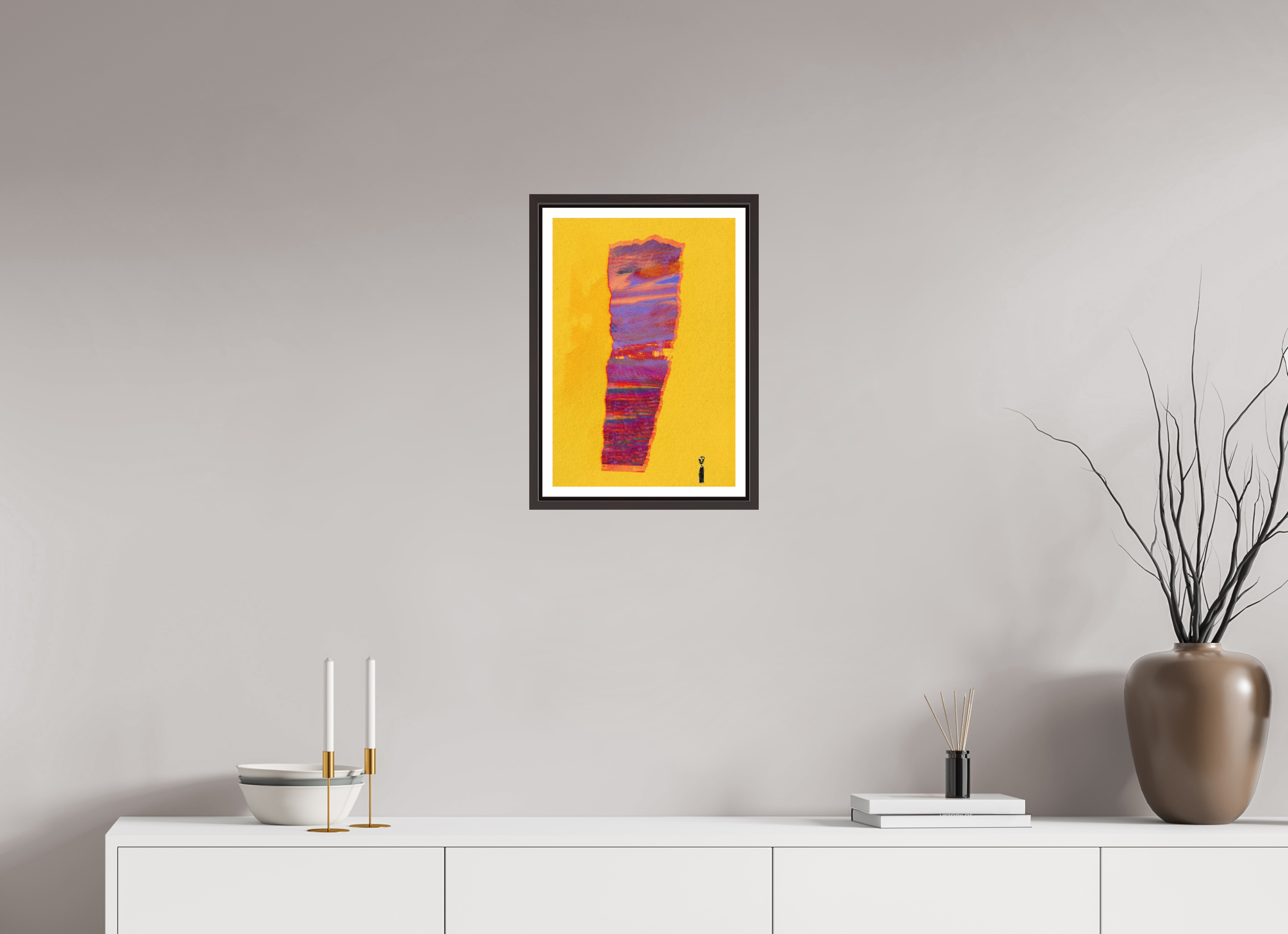 12 x 17.8″, Floater Frame (Alder Brown) Torn