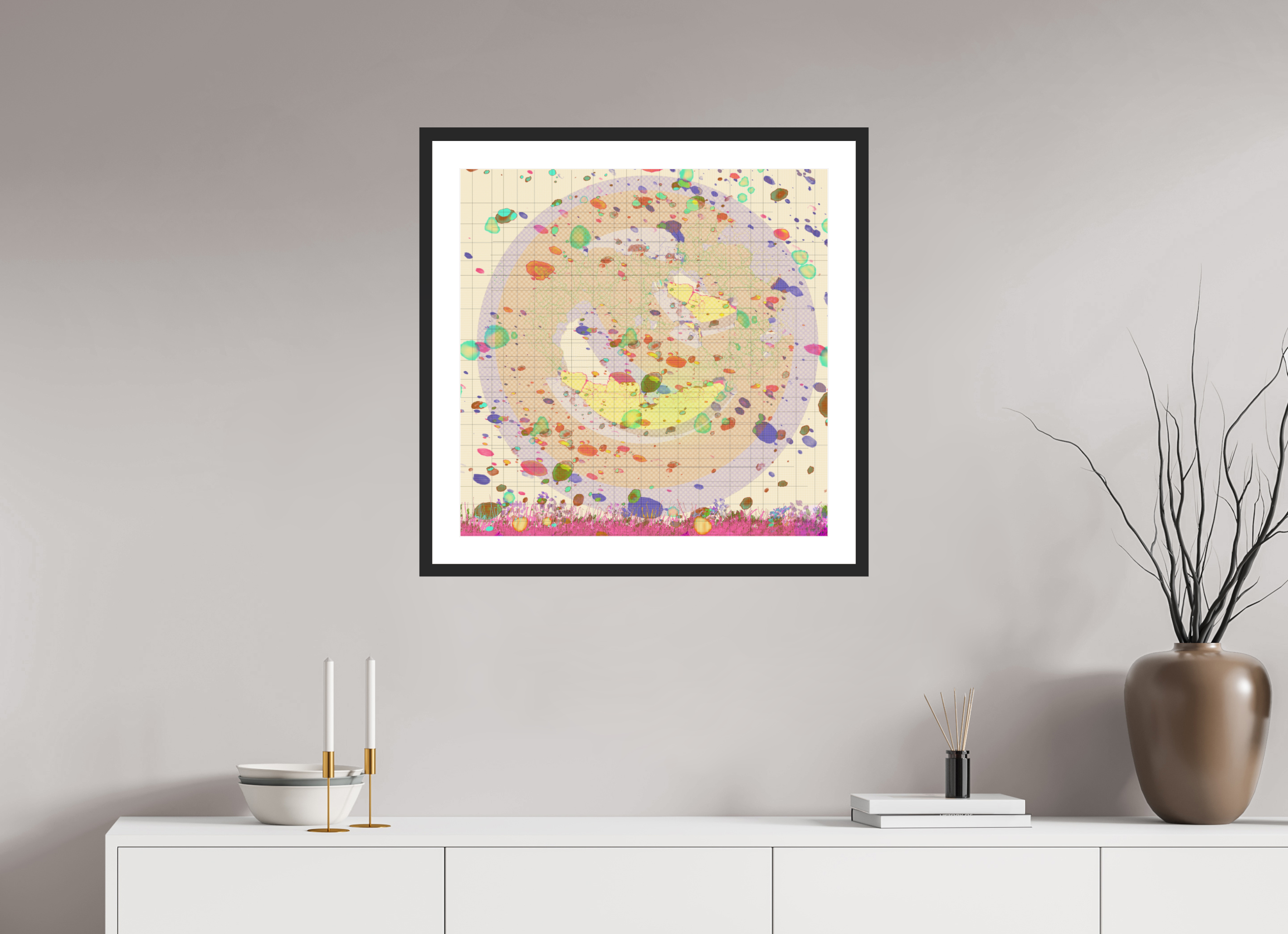 25 x 25″, Fuji Crystal Archive Print Framed (Black) Grids