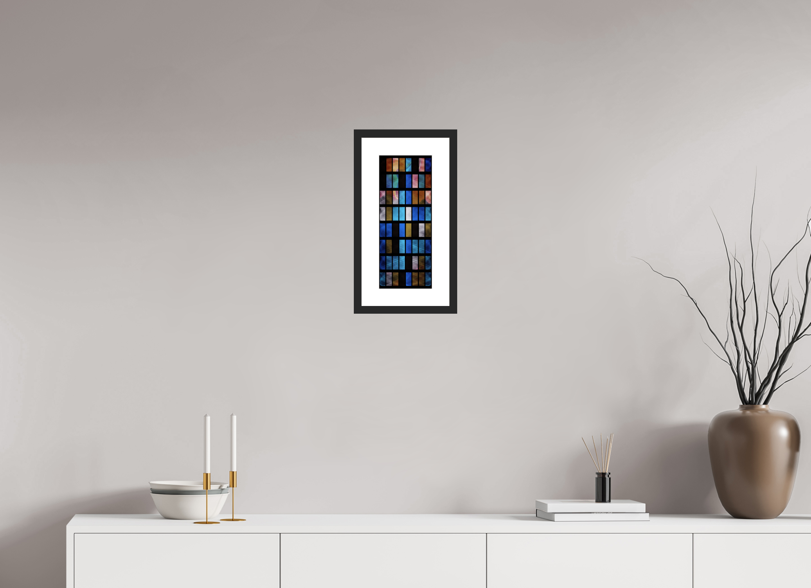 6 x 14.6″, Fuji Crystal Archive Print Framed (Black) Stained Glass