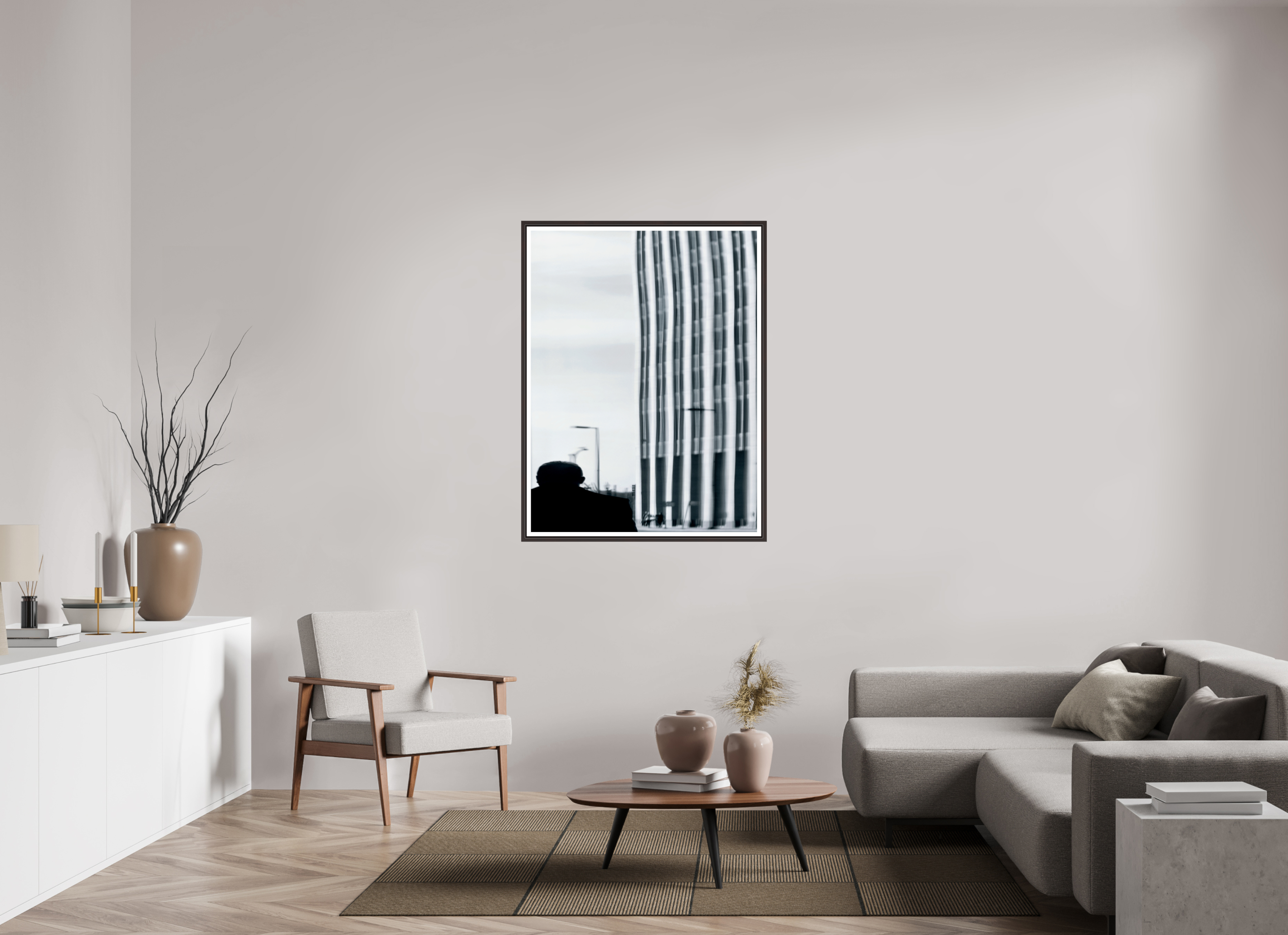 36 x 48″, Floater Frame (Alder Brown) Warping