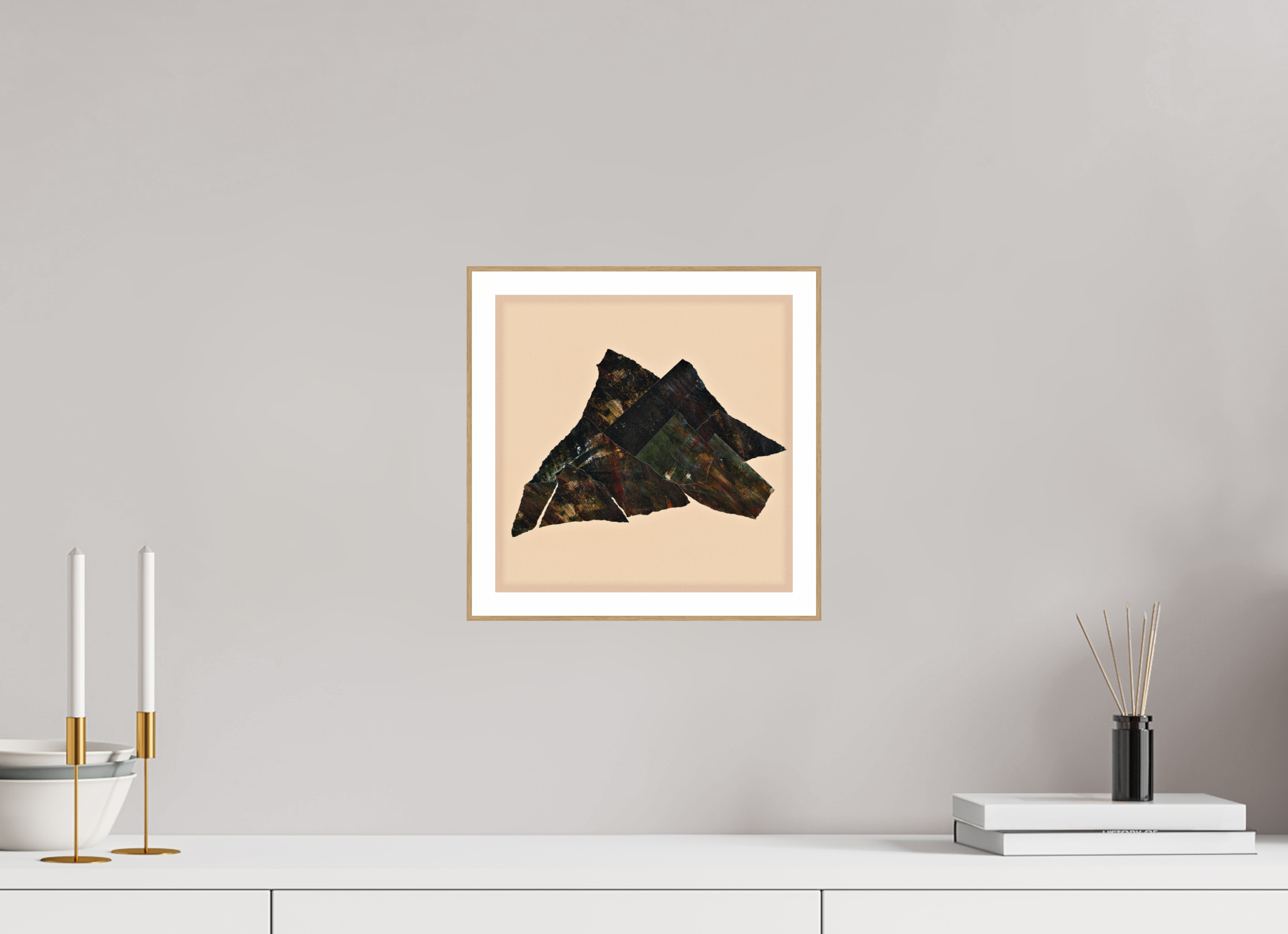 10 x 10″, Solid Wood ArtBox (Oak) Mountain