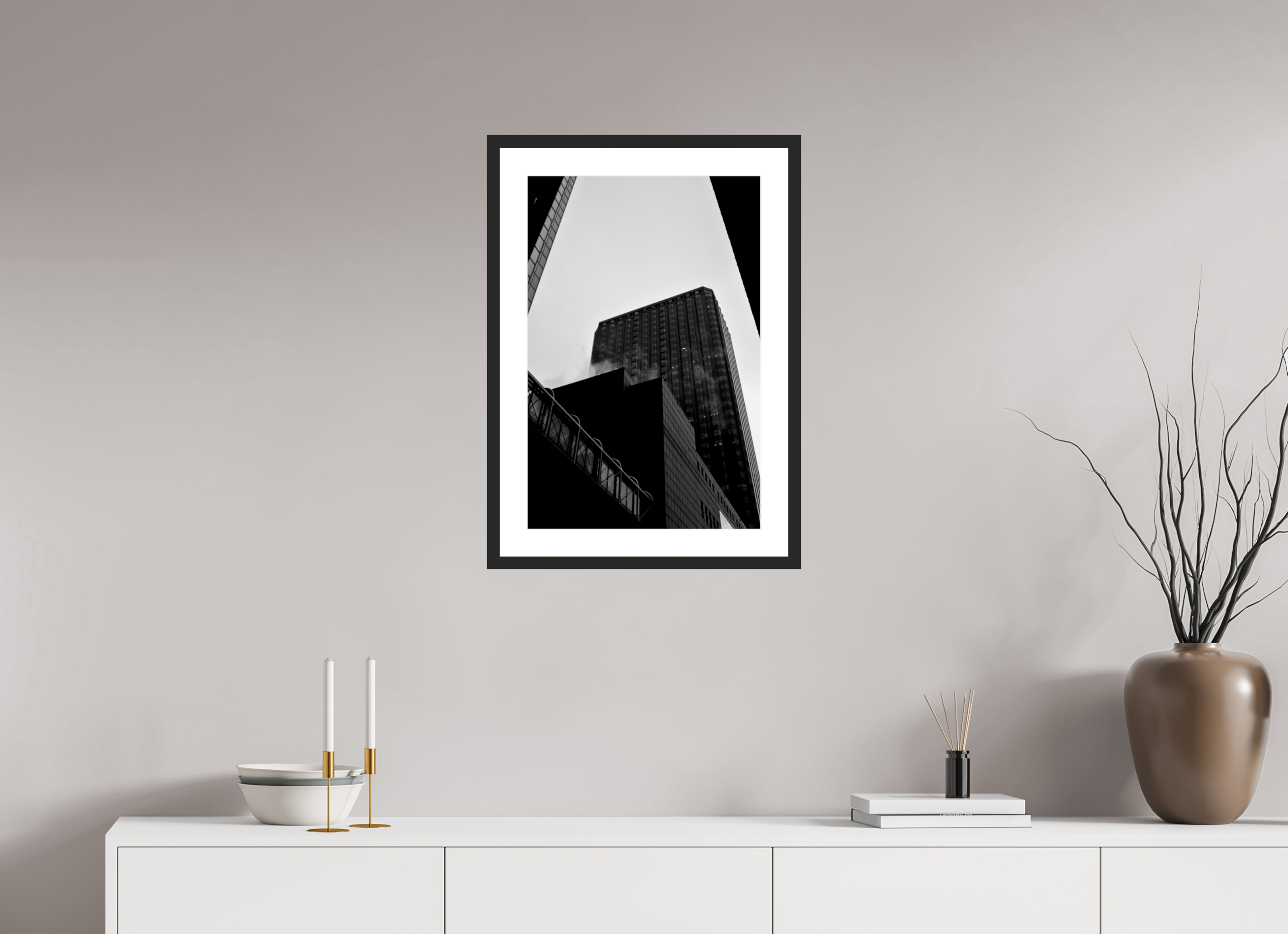 16 x 24″, Fuji Crystal Archive Print Framed (Black) Financial District