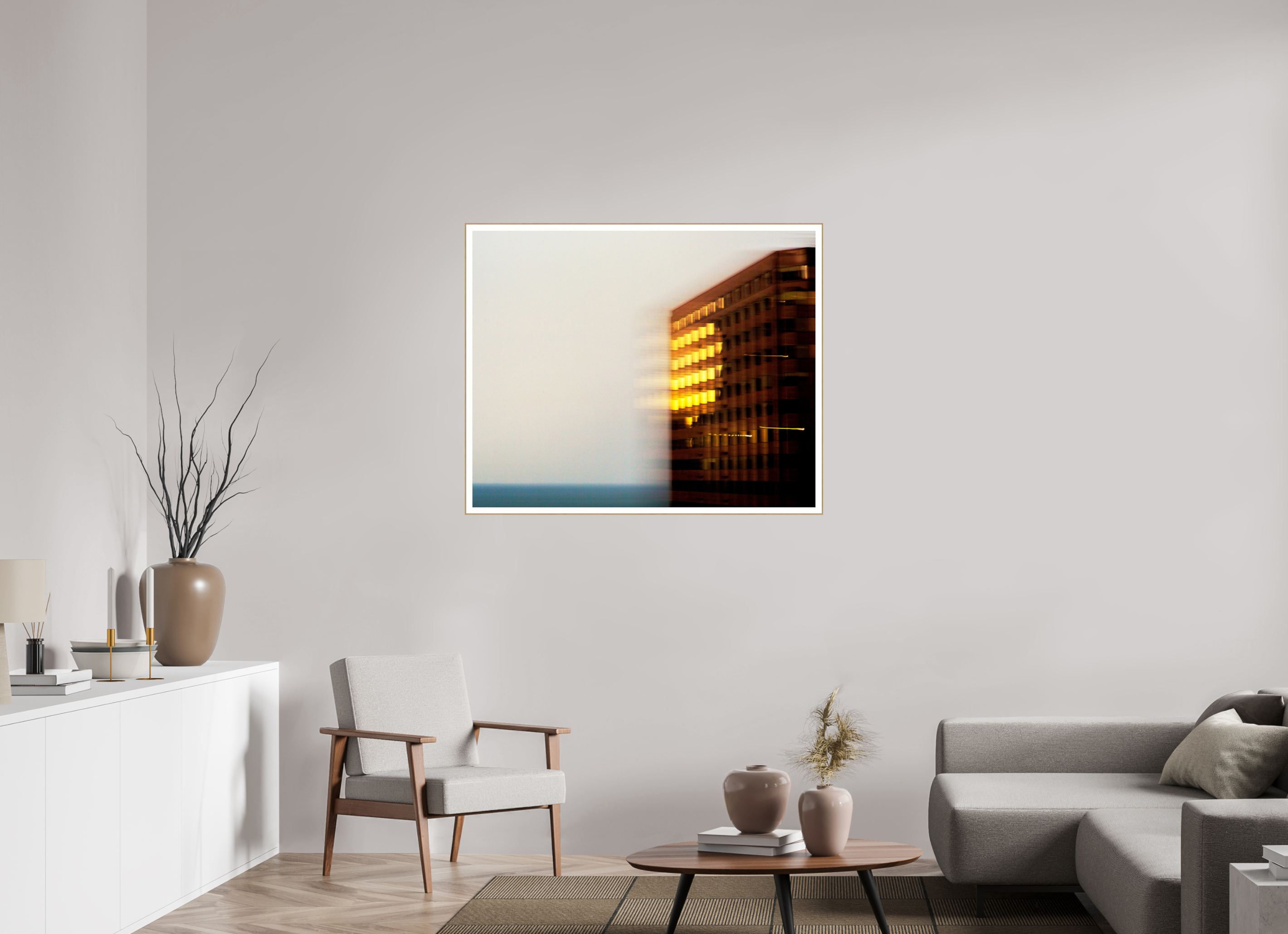 43.4 x 35″, Solid Wood ArtBox (Oak) Time Flies