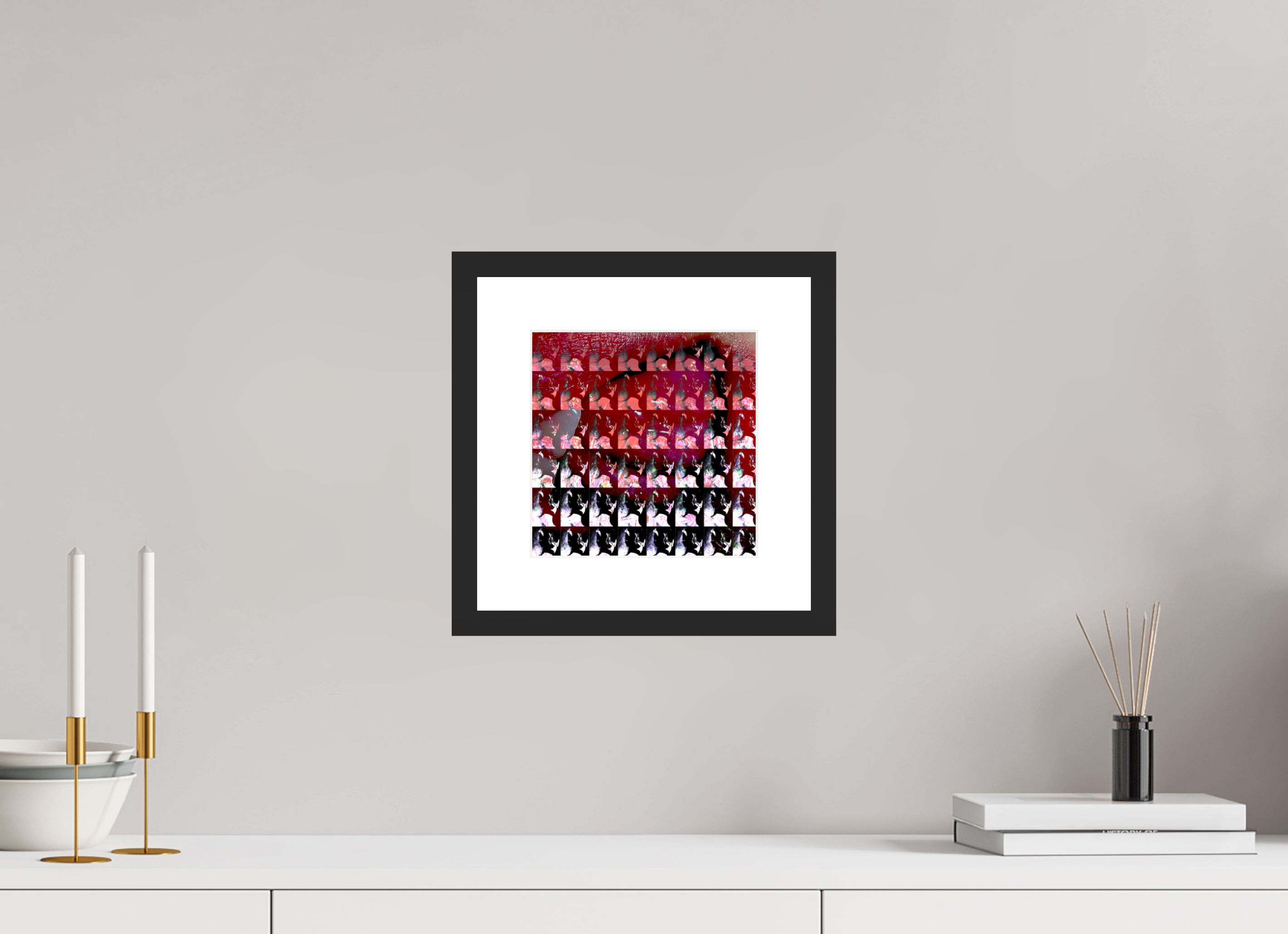 8 x 8″, Fuji Crystal Archive Print Framed (Black) Lip Service
