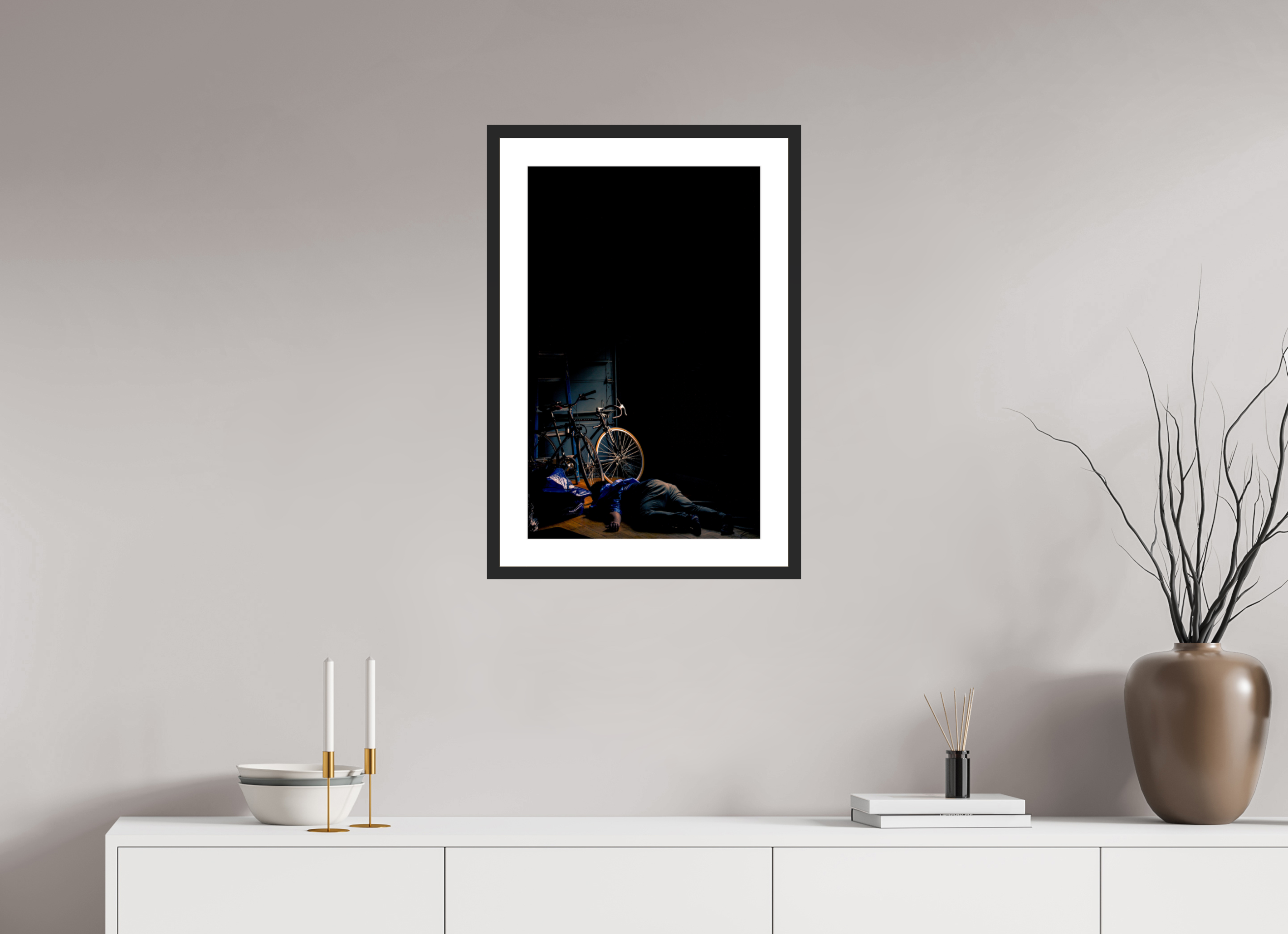16 x 25.4″, Fuji Crystal Archive Print Framed (Black) Tired