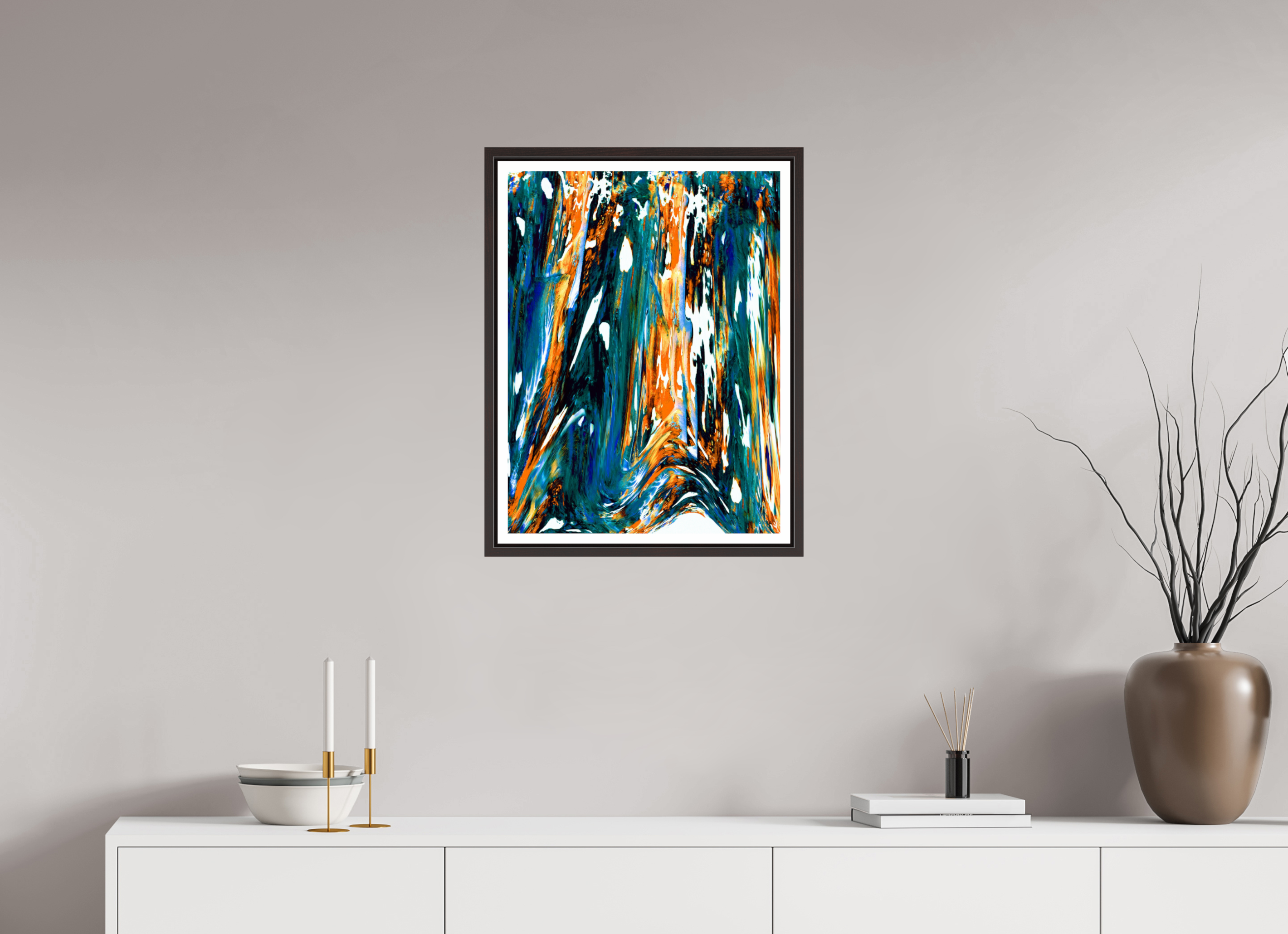 18 x 24″, Floater Frame (Alder Brown) Ponds