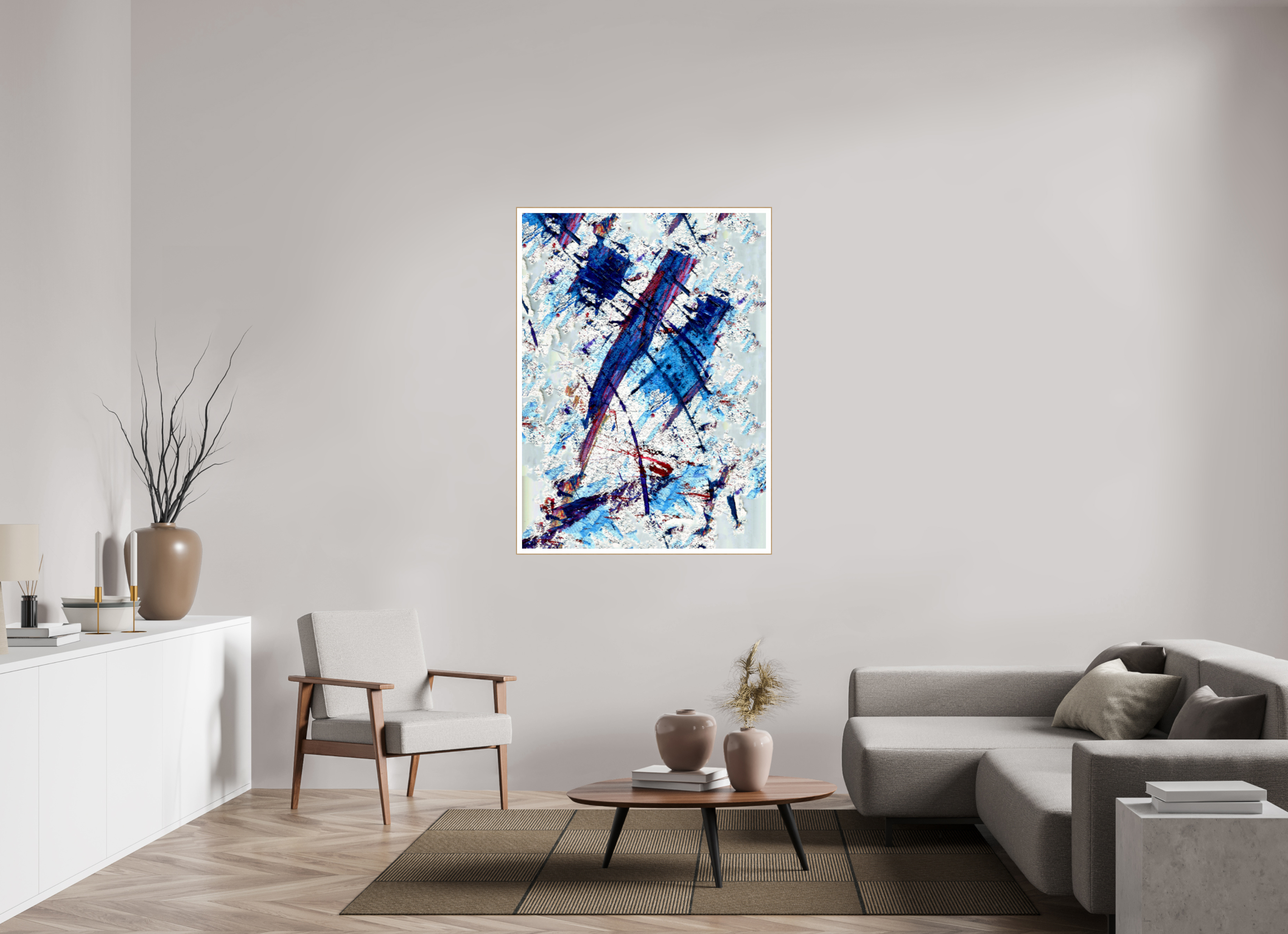 39 x 53.7″, Solid Wood ArtBox (Oak) Blue Note