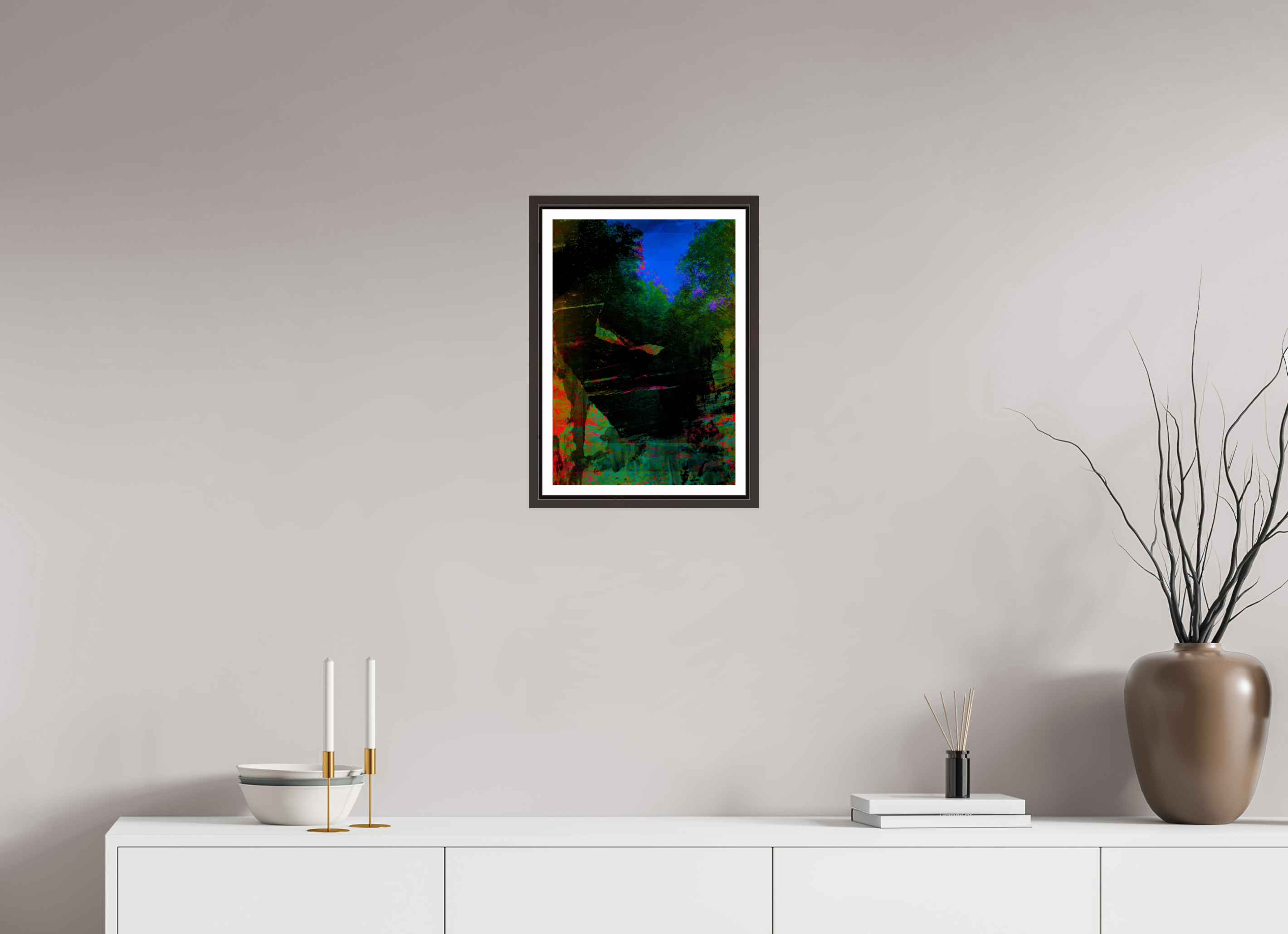 12 x 17.6″, Floater Frame (Alder Brown) greens