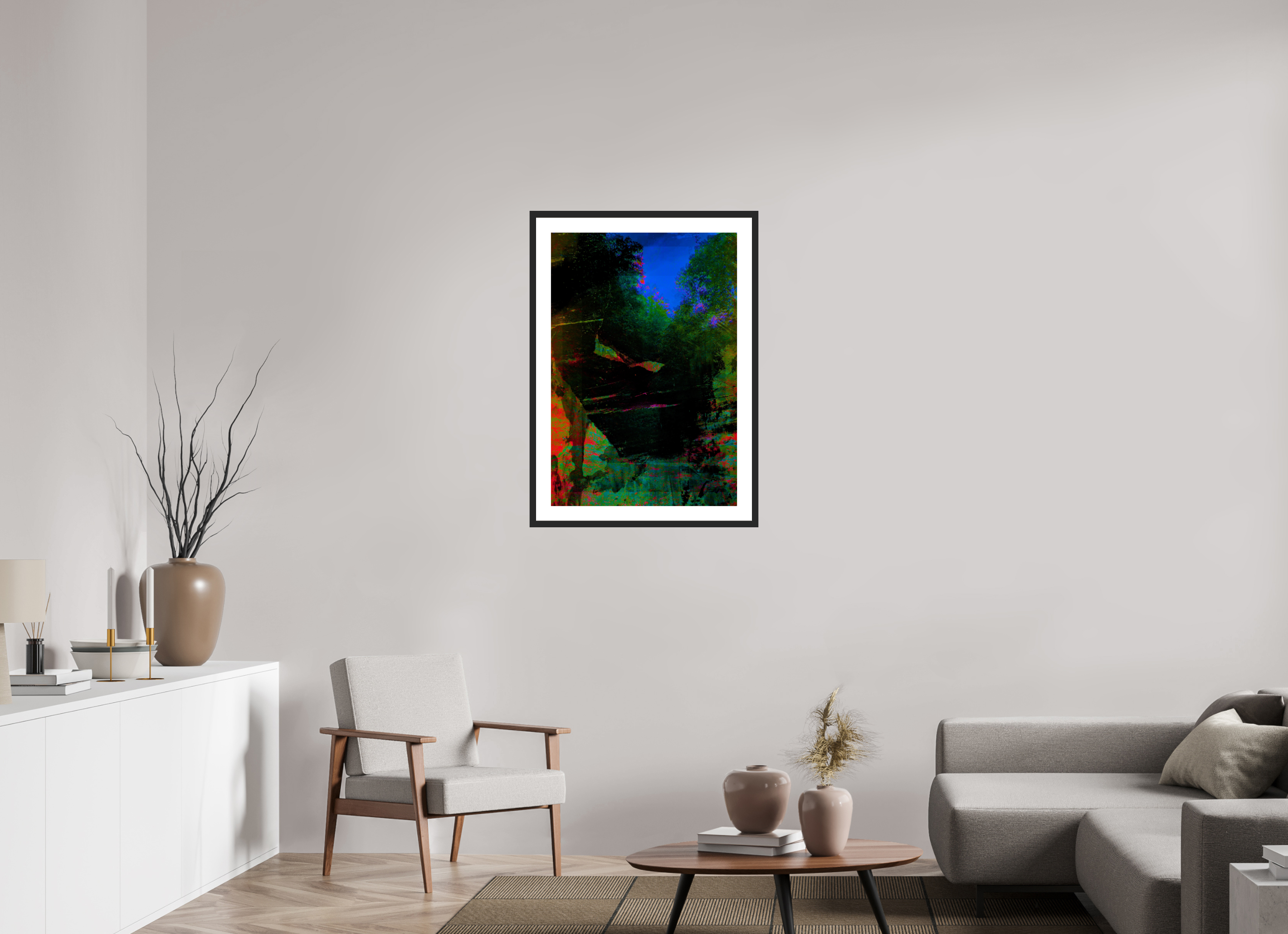 24 x 35.1″, Framed #1 greens