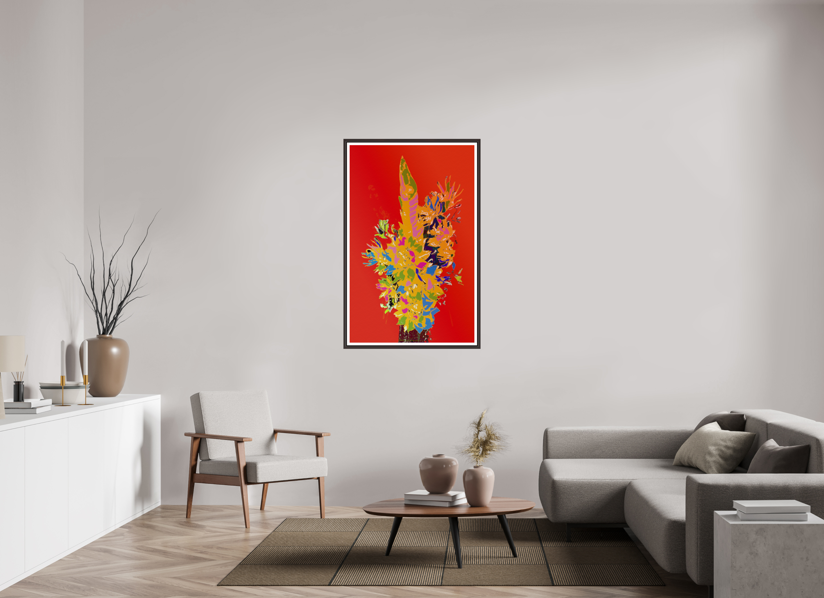 31 x 49.2″, Floater Frame (Alder Brown) Pop Vase 3