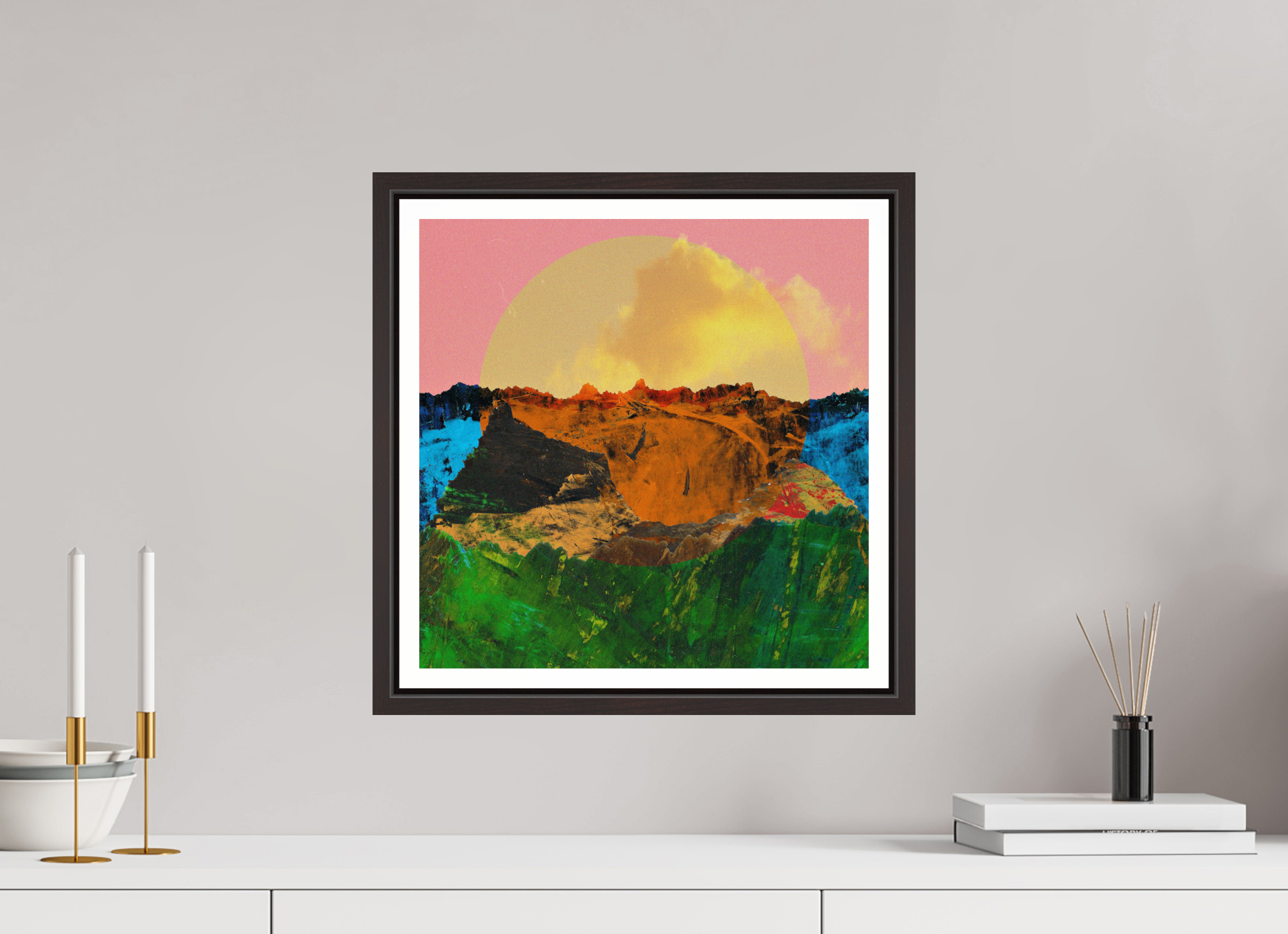 15 x 15″, Floater Frame (Alder Brown) Canyons