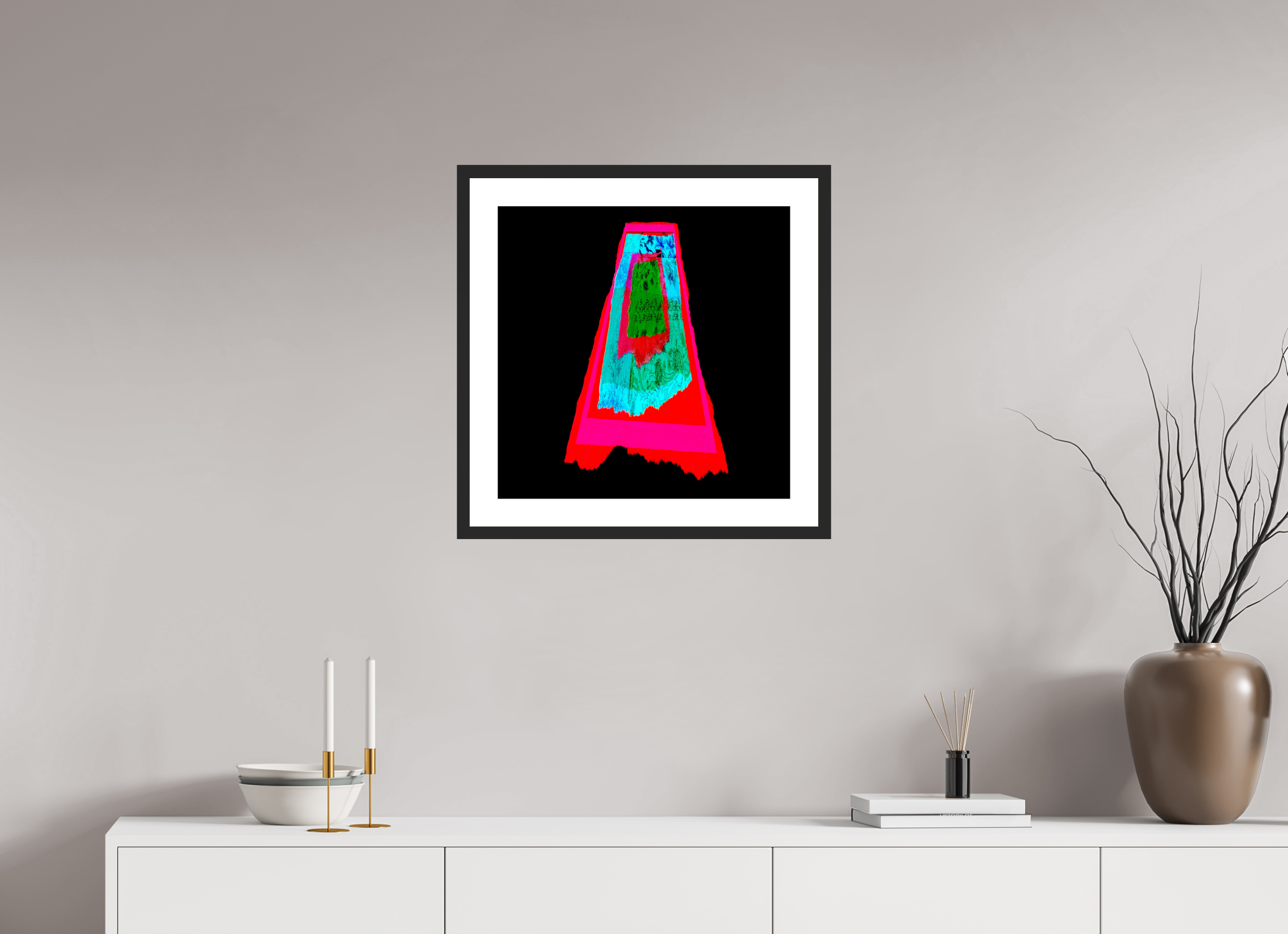 20 x 20″, Fuji Crystal Archive Print Framed (Black) Drip 001