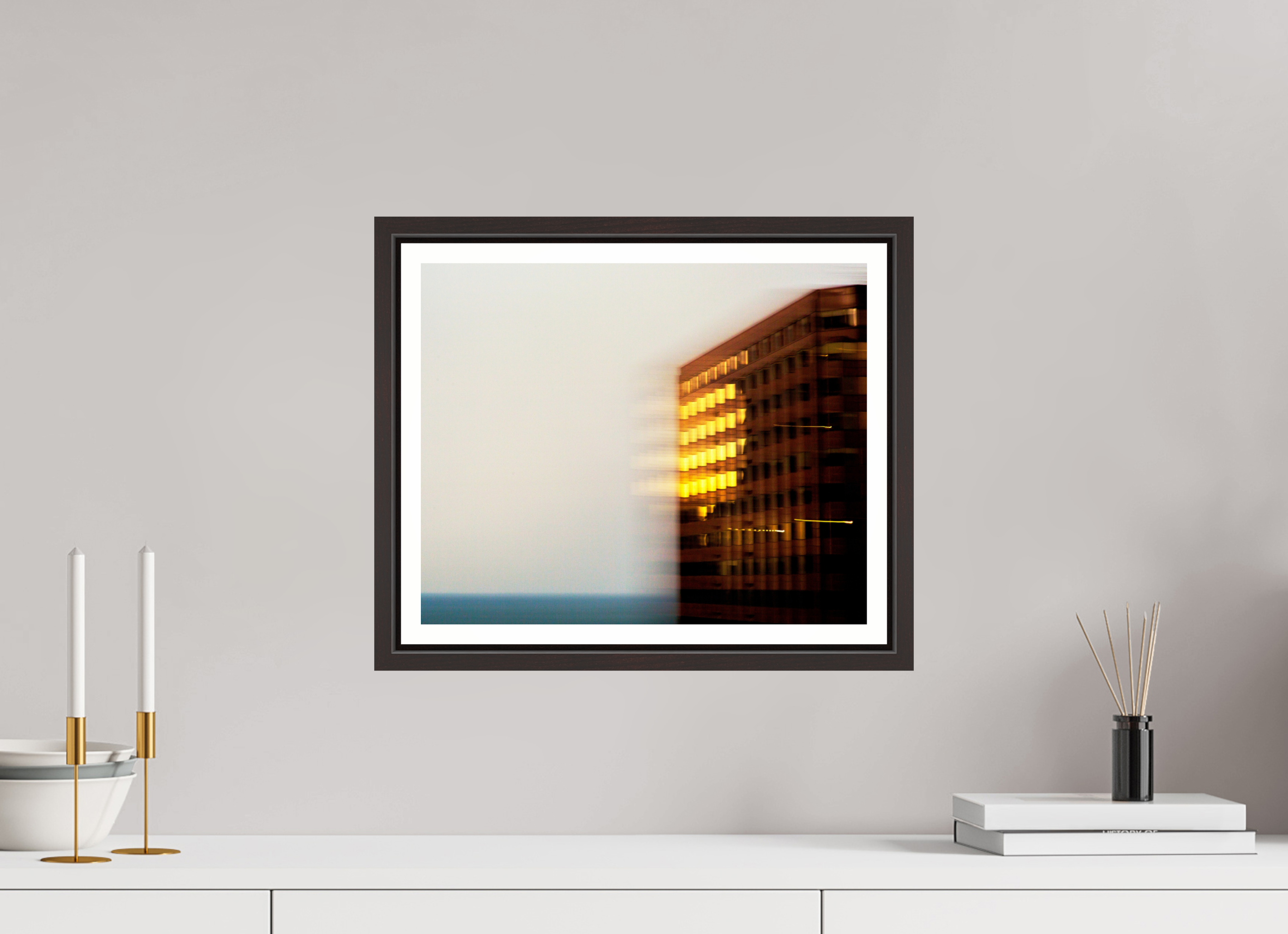 14.9 x 12″, Floater Frame (Alder Brown) Blur