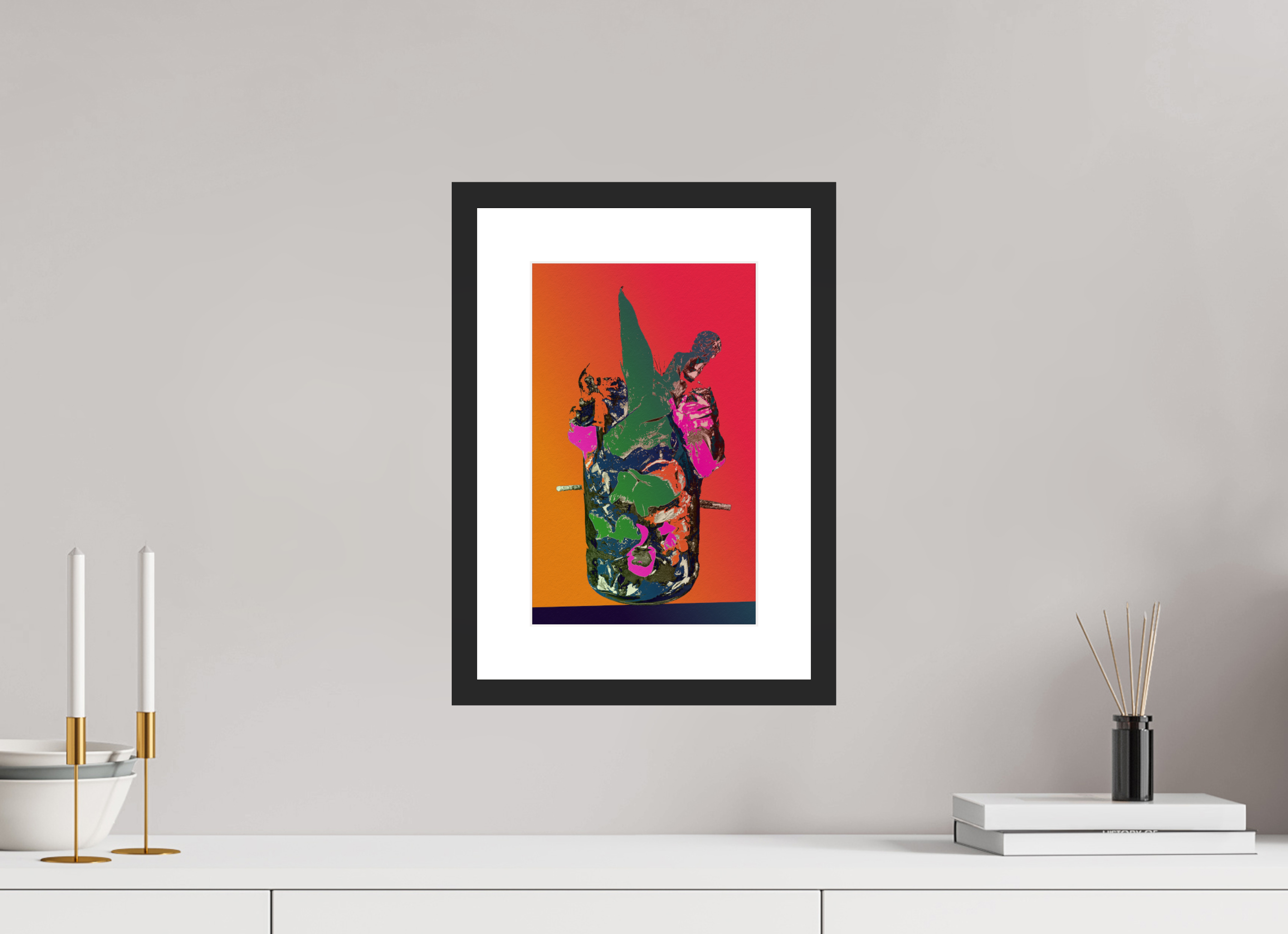 8 x 12.7″, Framed #1 pop vase 2