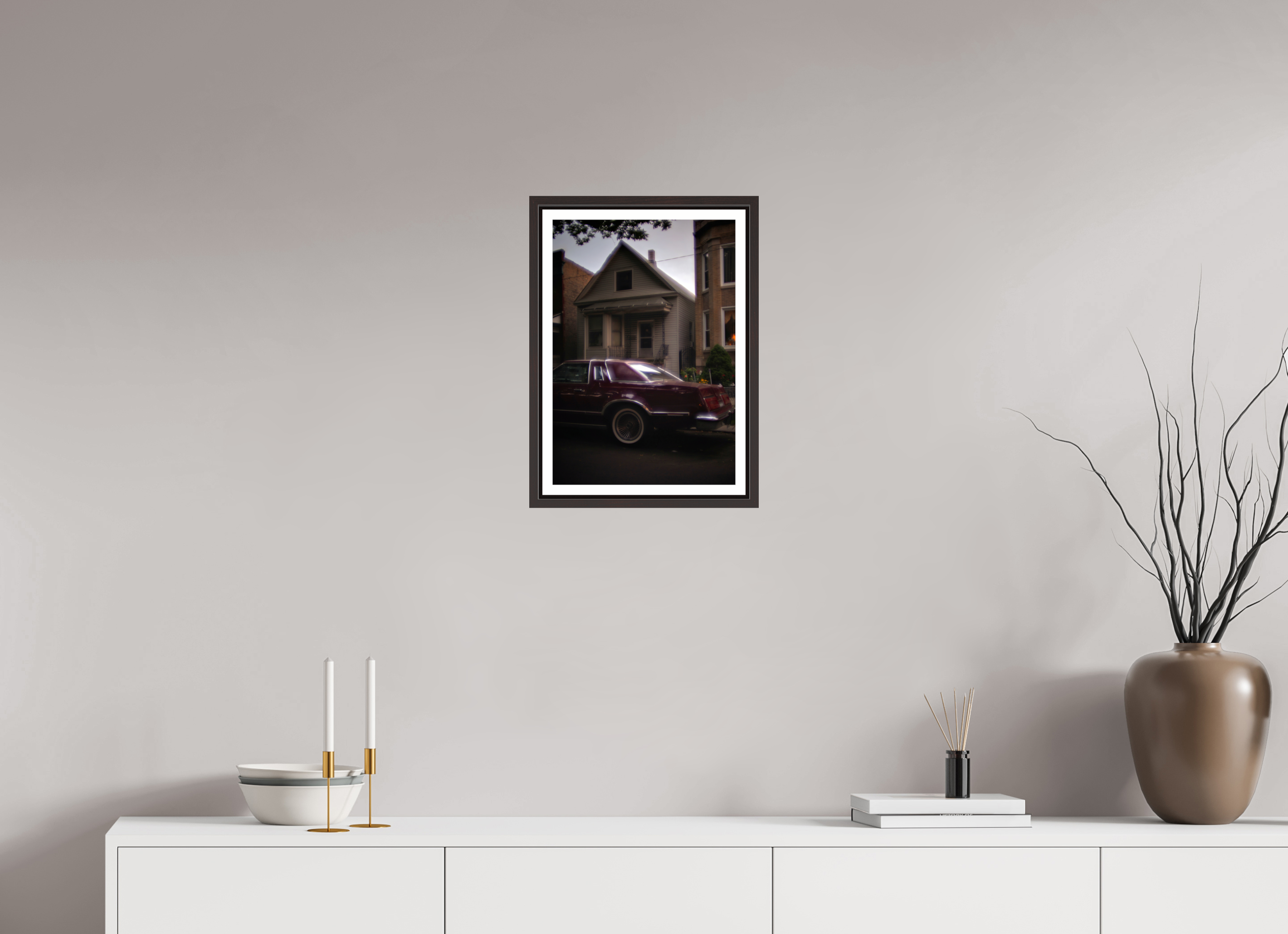 12 x 17.5″, Floater Frame (Alder Brown) 70s Glow