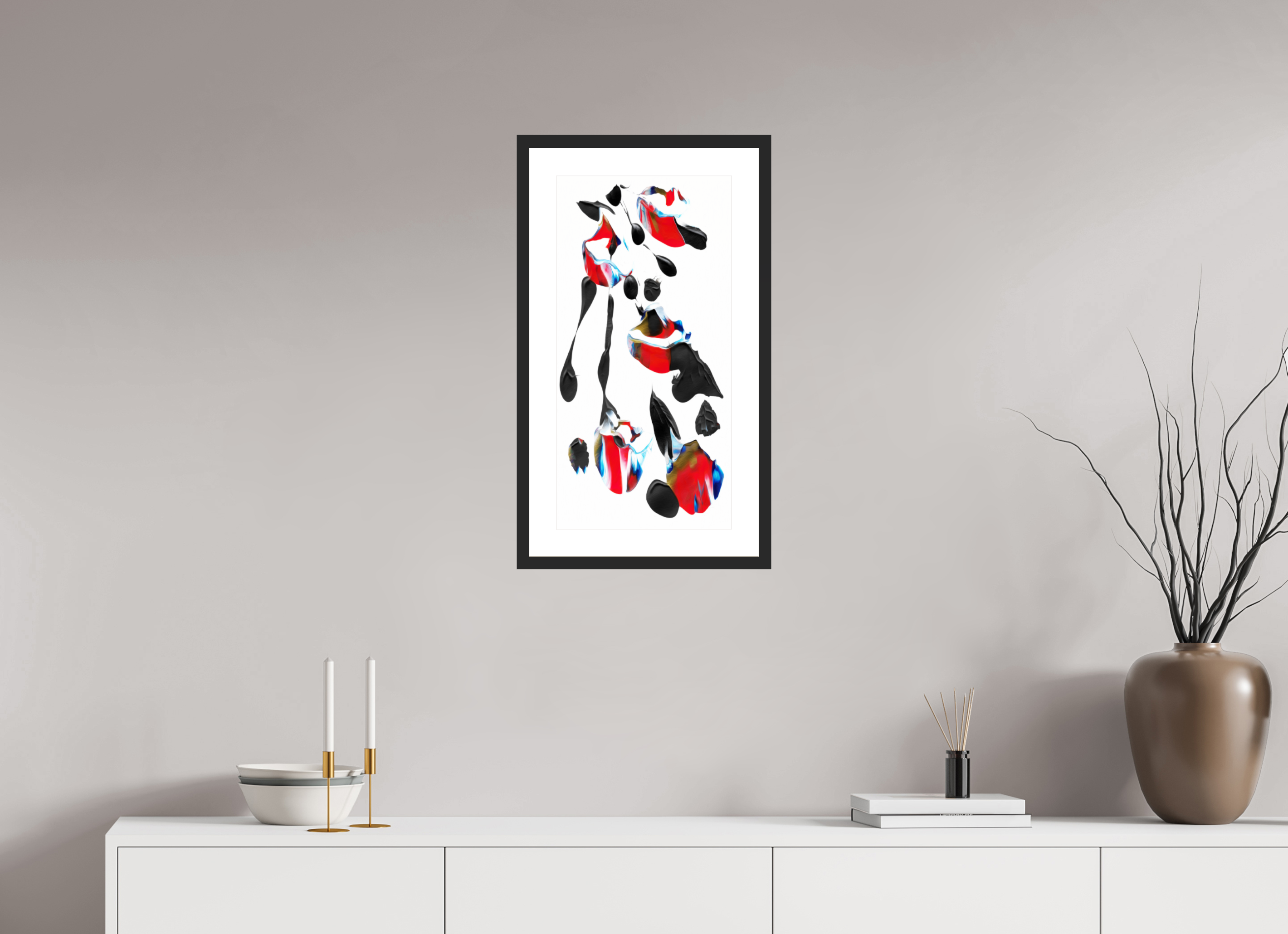 12 x 24″, Fuji Crystal Archive Print Framed (Black) Liquified Bouquet