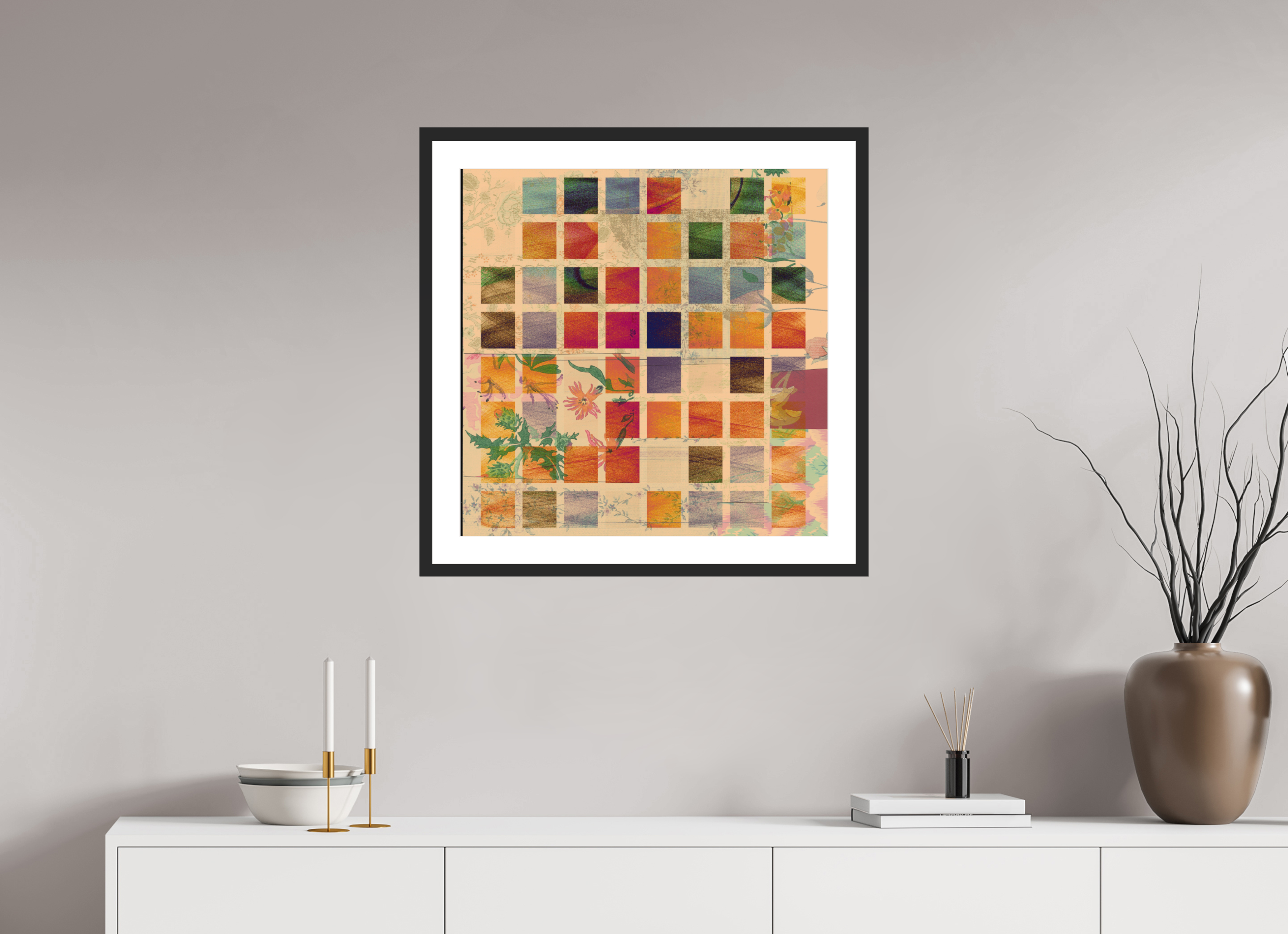 25 x 25″, Framed #1 gold