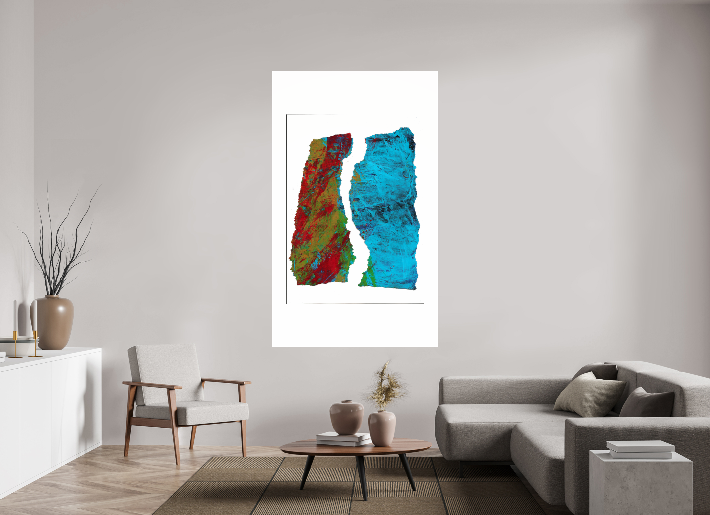 47 x 78.3″, Photo Print Under Acrylic Glass Earth & Water