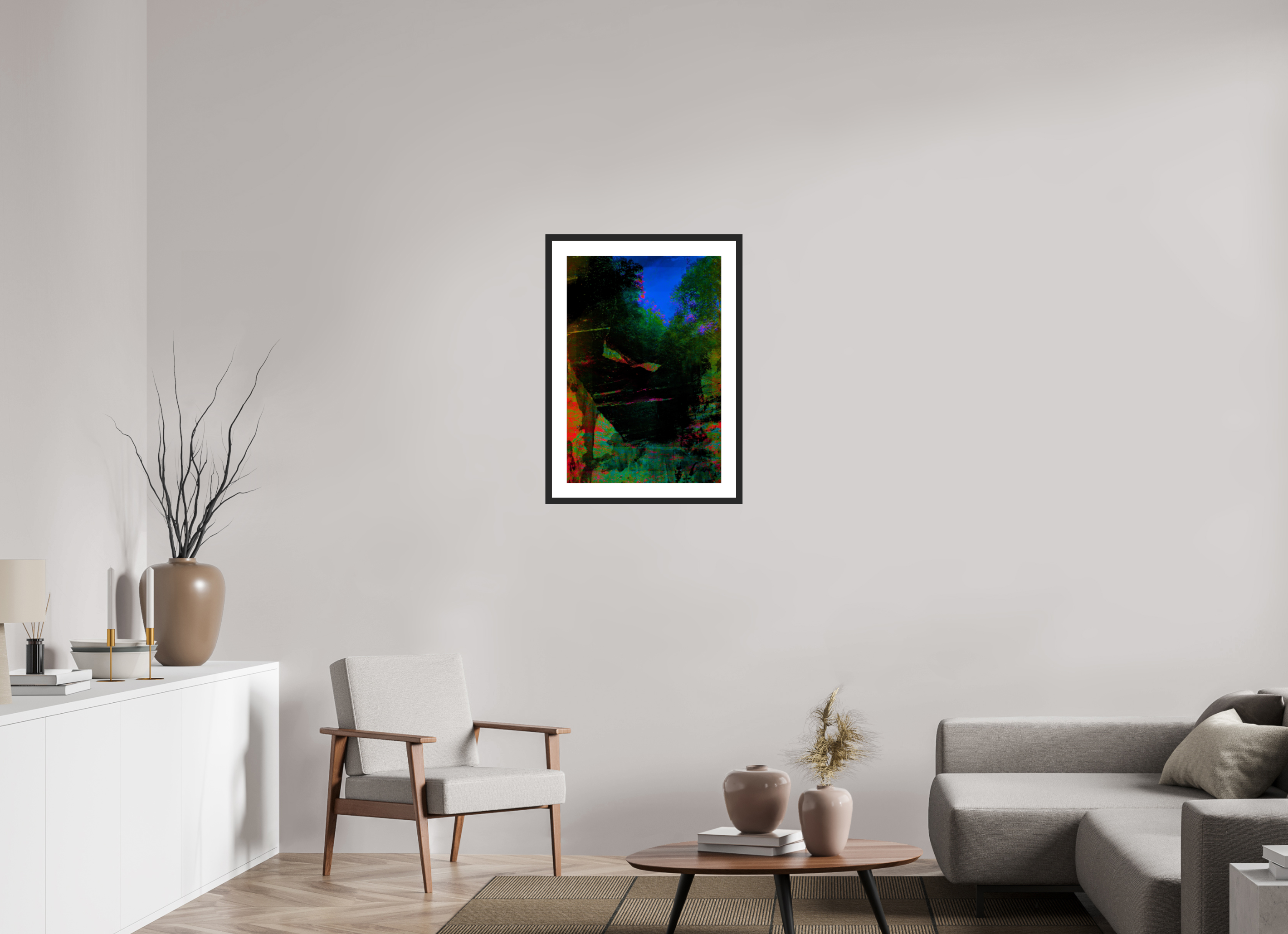 20 x 29.3″, Framed #1 greens