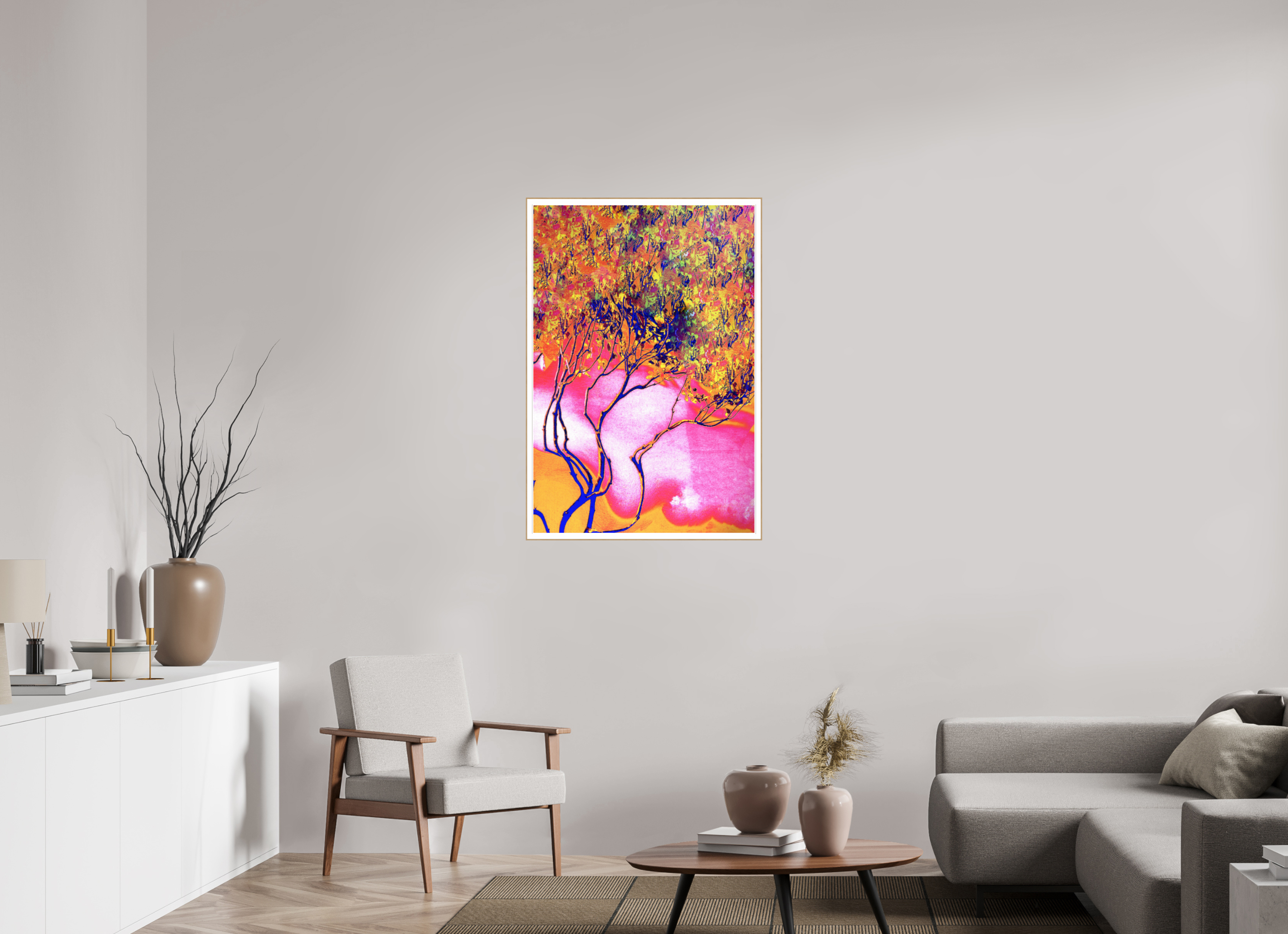 28 x 41.5″, Solid Wood ArtBox (Oak) Burning Bush