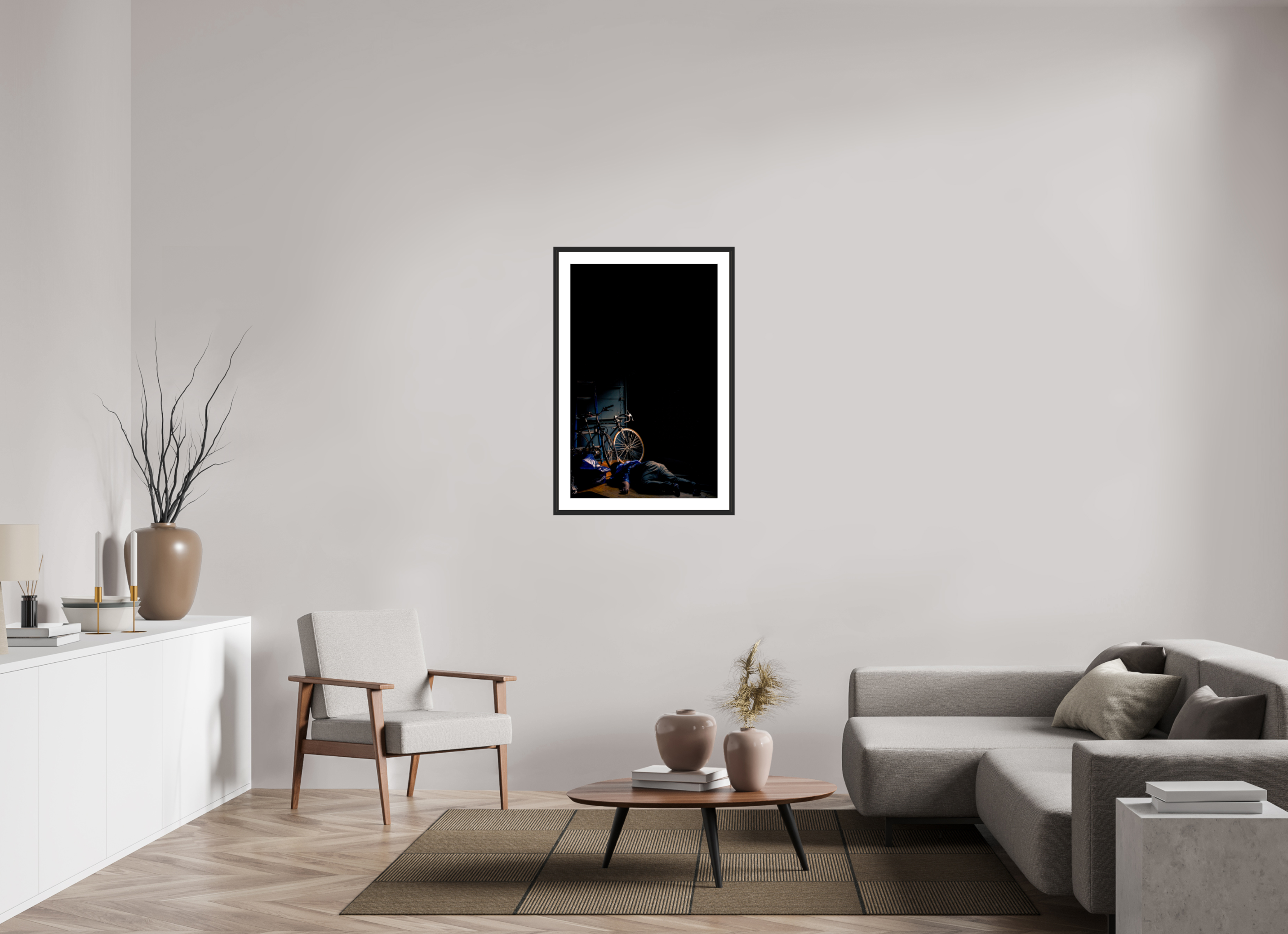24 x 38″, Fuji Crystal Archive Print Framed (Black) Tired