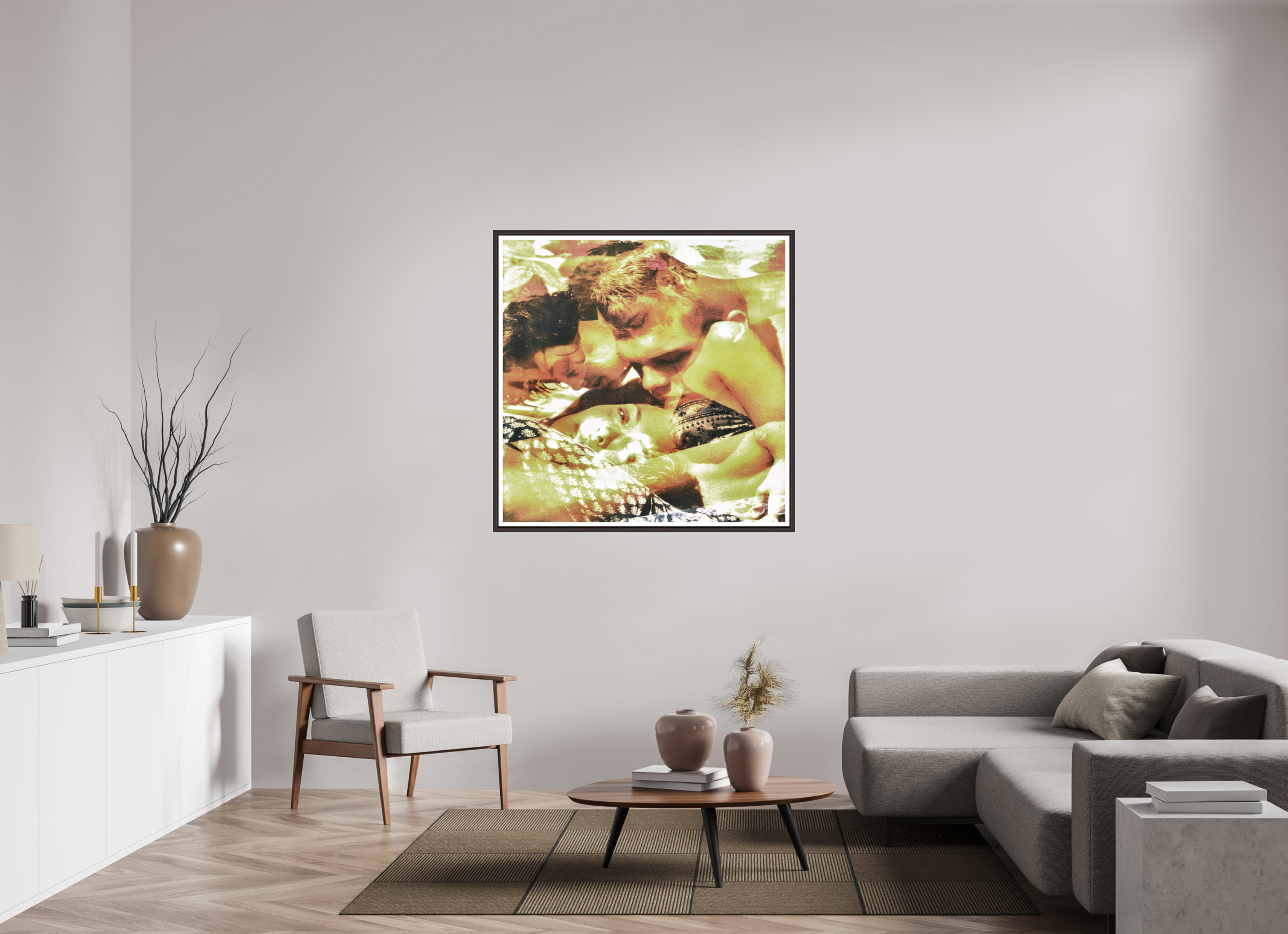45 x 45″, Floater Frame (Alder Brown) fitch