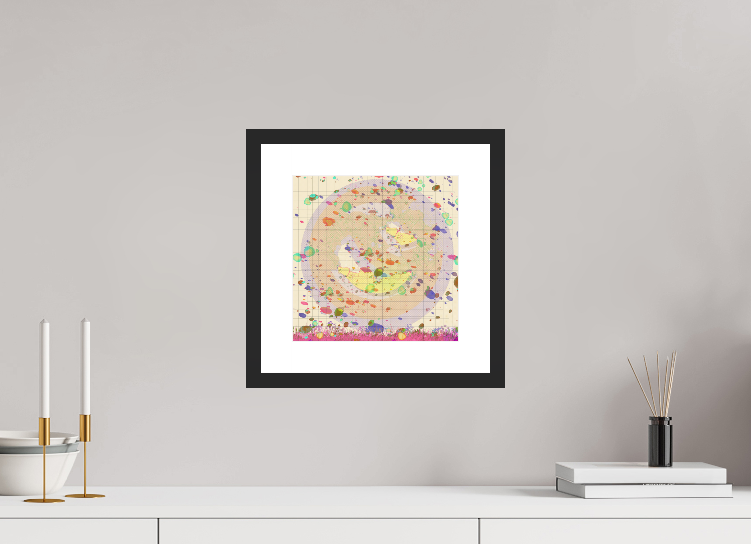 10 x 10″, Framed #1 grids