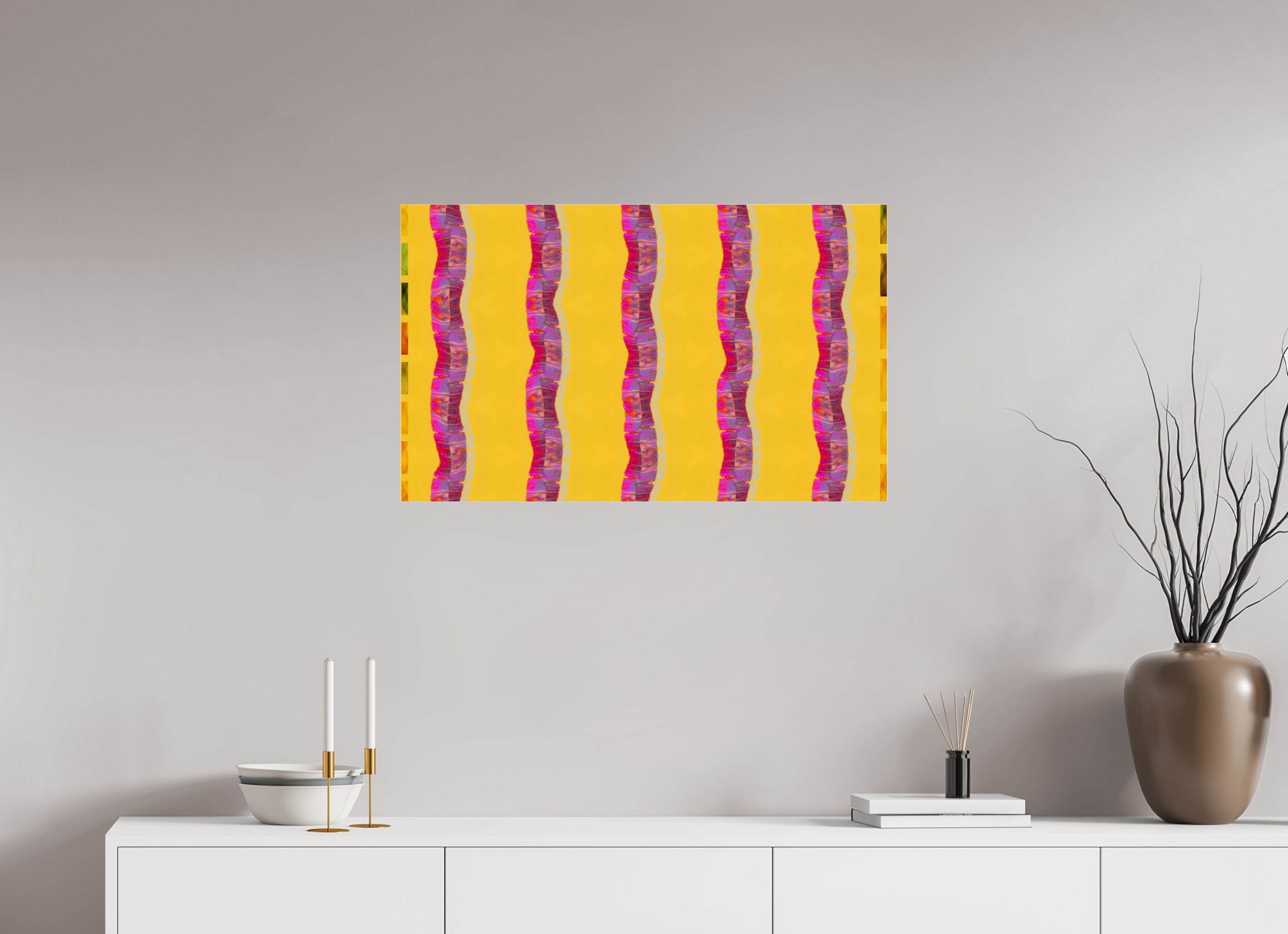 32.8 x 20″, Photo Print Under Acrylic Glass Purple Waves