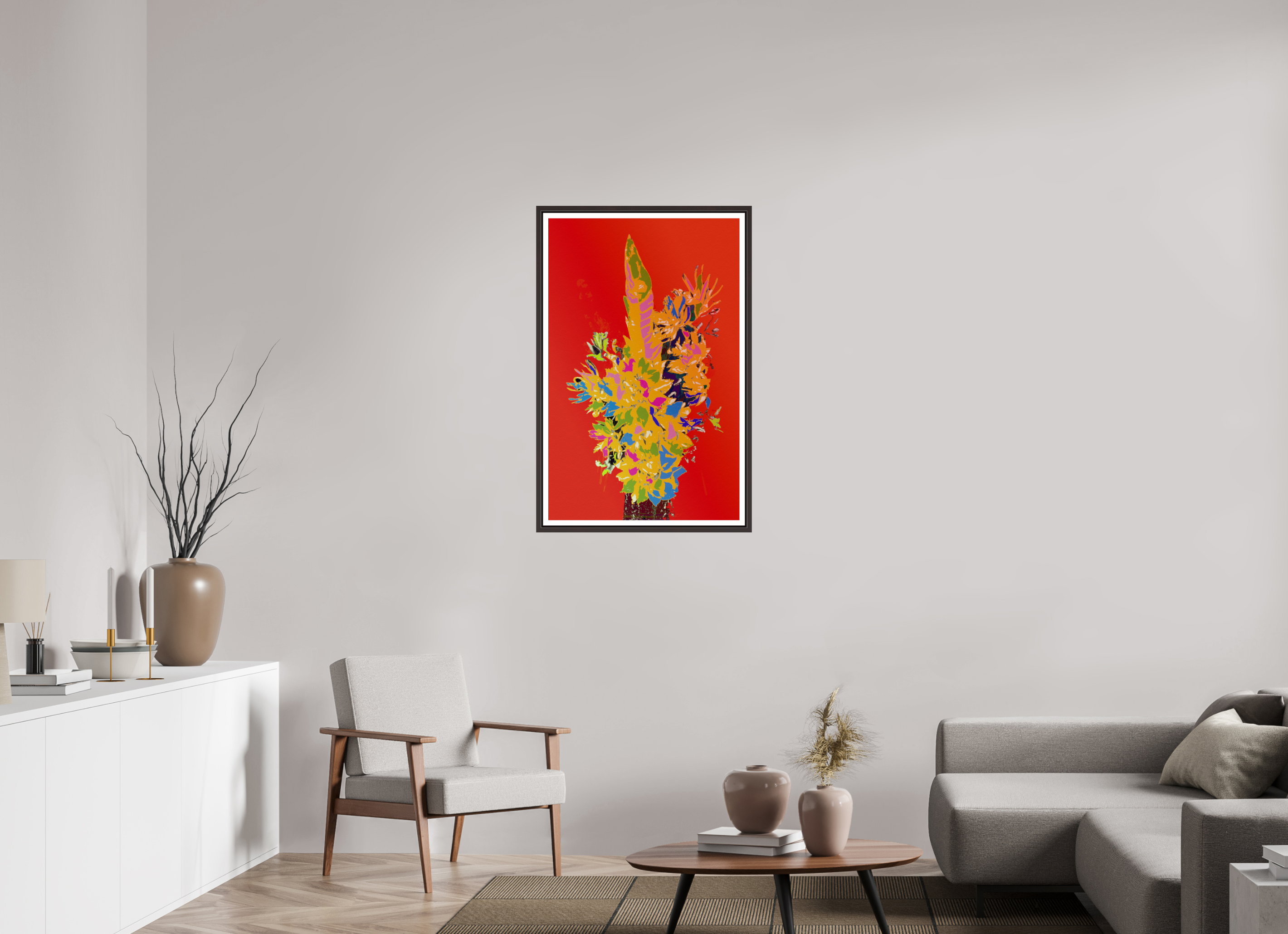 24 x 38.1″, Floater Frame (Alder Brown) Pop Vase 3