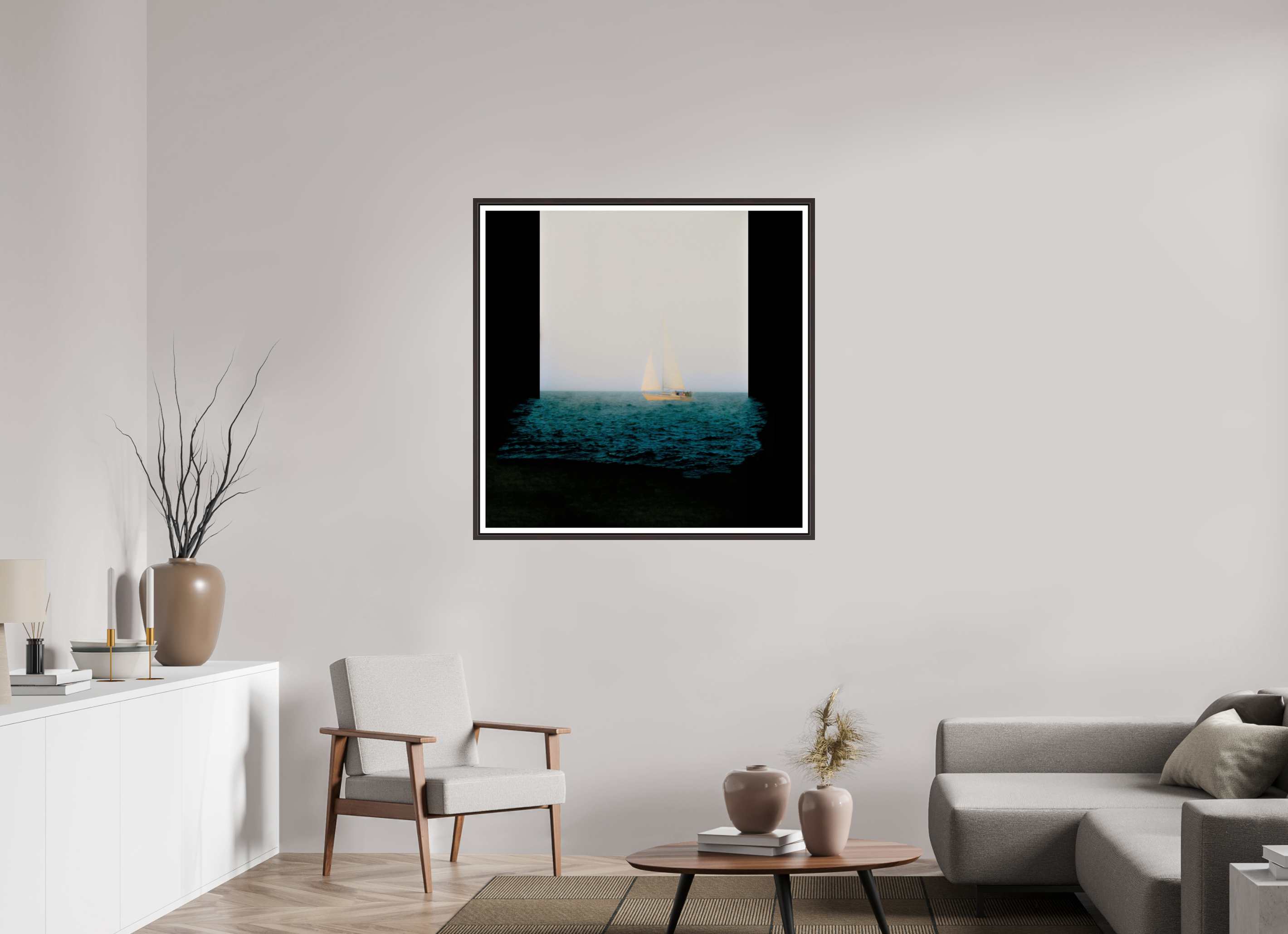 40 x 40″, Floater Frame (Alder Brown) Sleeps While Walking